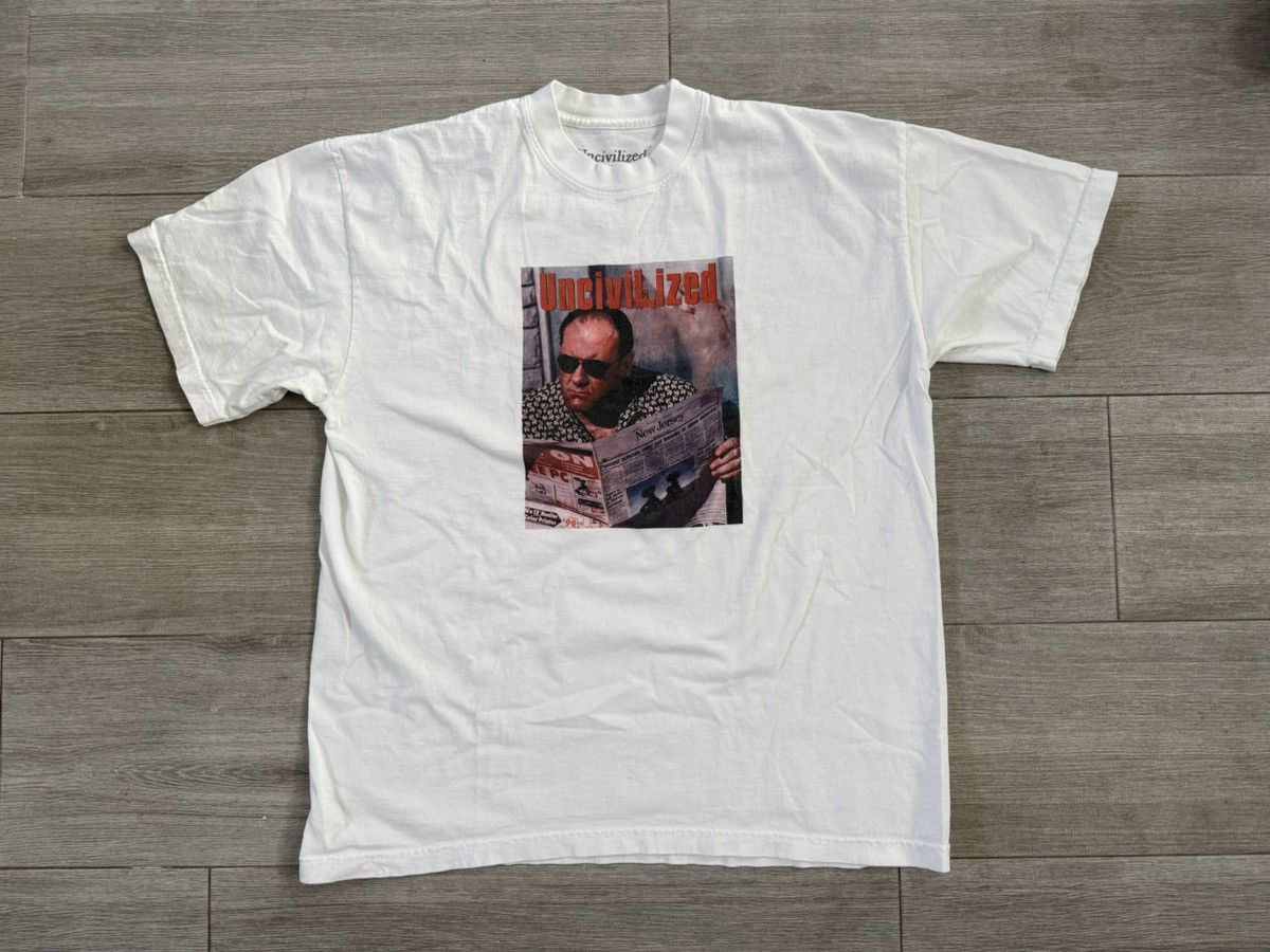 Other Men S Uncivilized Tony Soprano White Tee T Shirt Sz L Large Hoodie, Sweatshirt | PodTeesHub.com