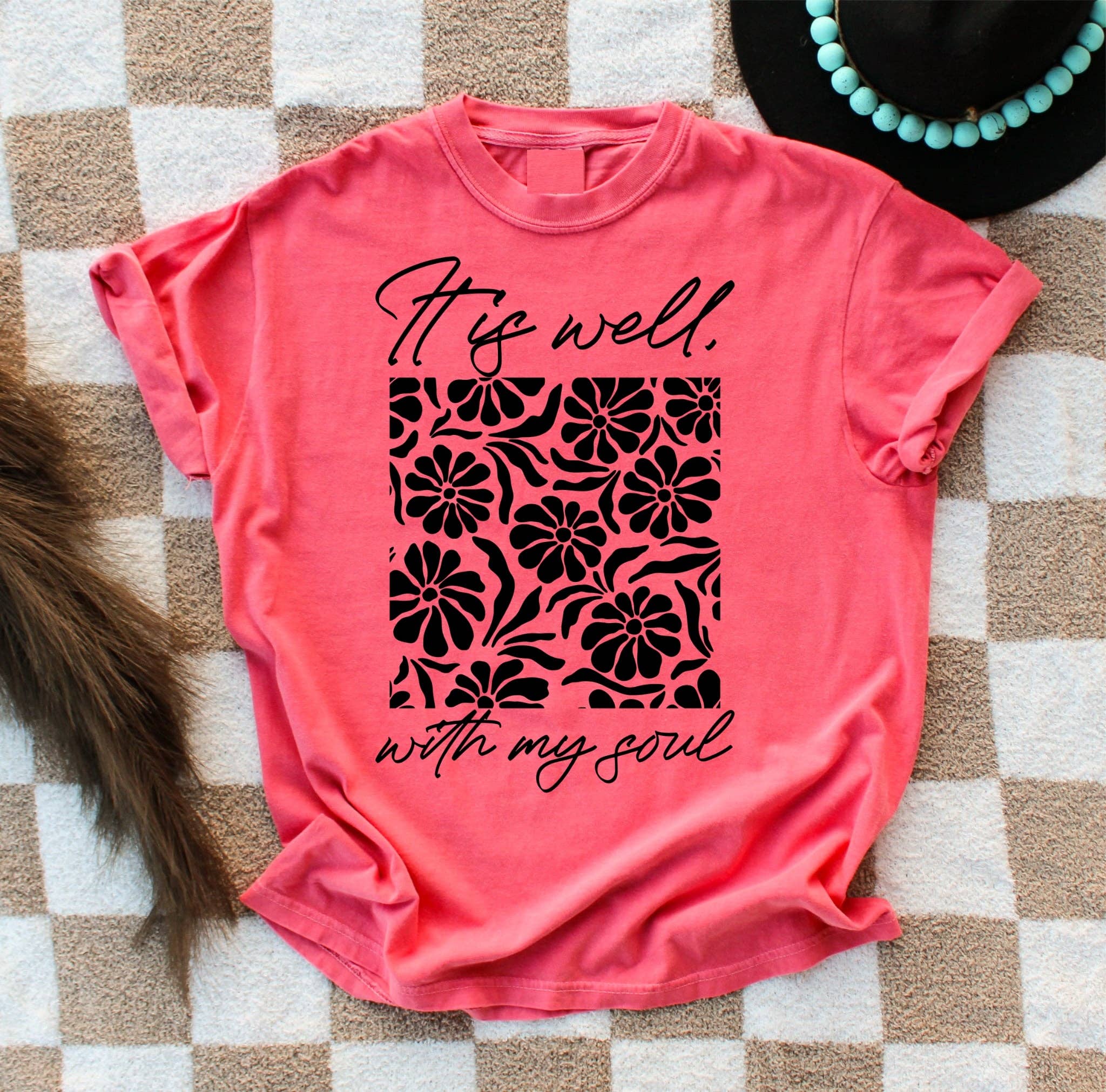 Christian It Is Well Spring Comfort Colors Graphic Tee Hoodie, Sweatshirt | PodTeesHub.com