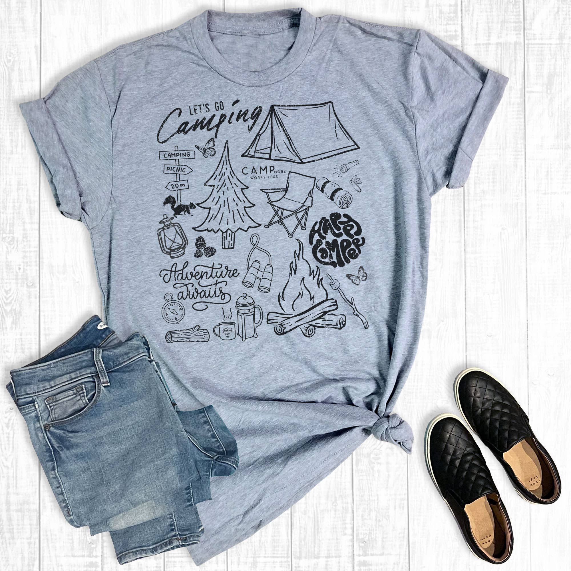 Summer Vacation Camping Collage Graphic Tee Hoodie, Sweatshirt | PodTeesHub.com