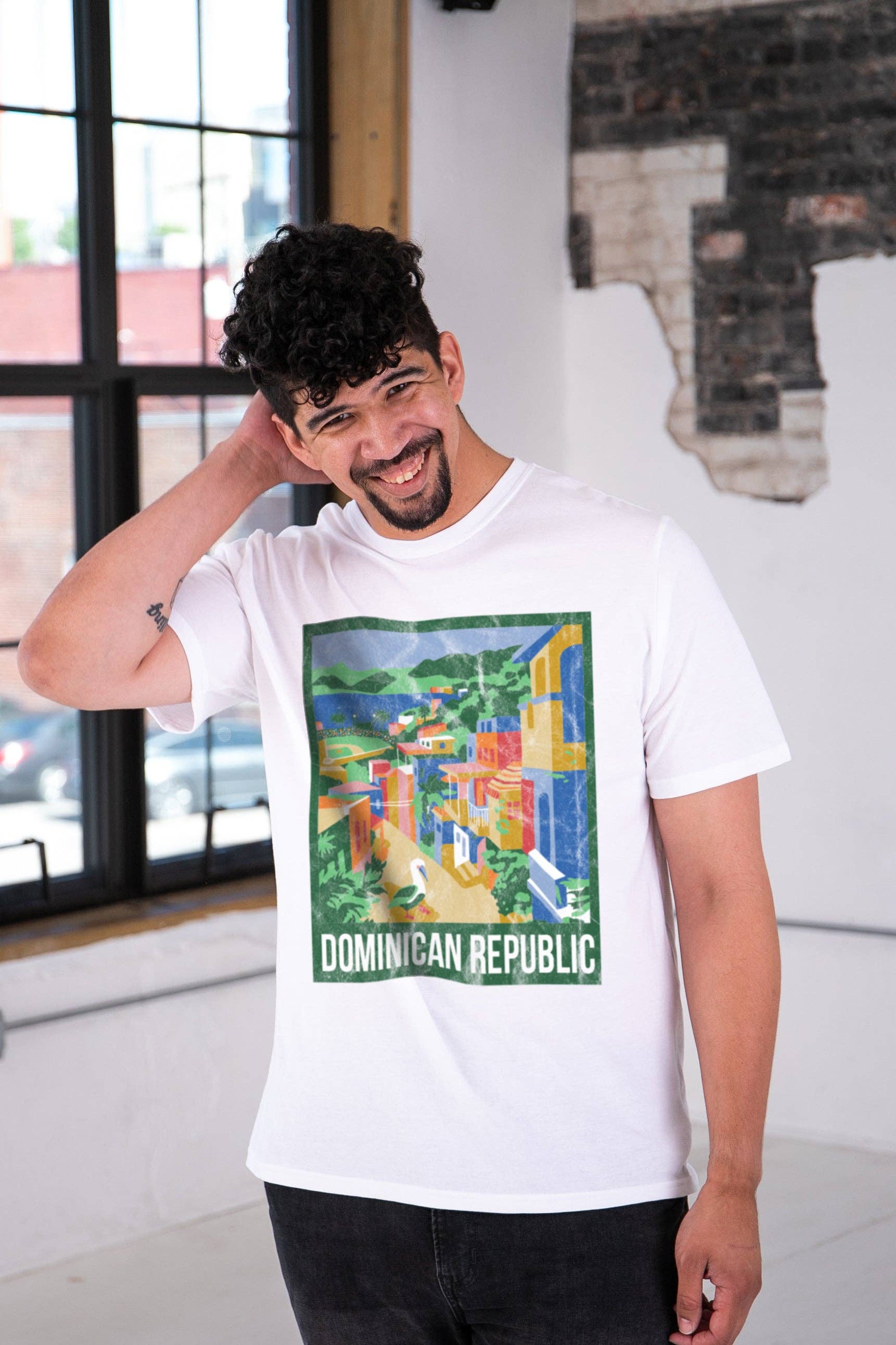 Dominican Republic Travel Poster Unisex Premium Cotton Tee Hoodie, Sweatshirt | PodTeesHub.com