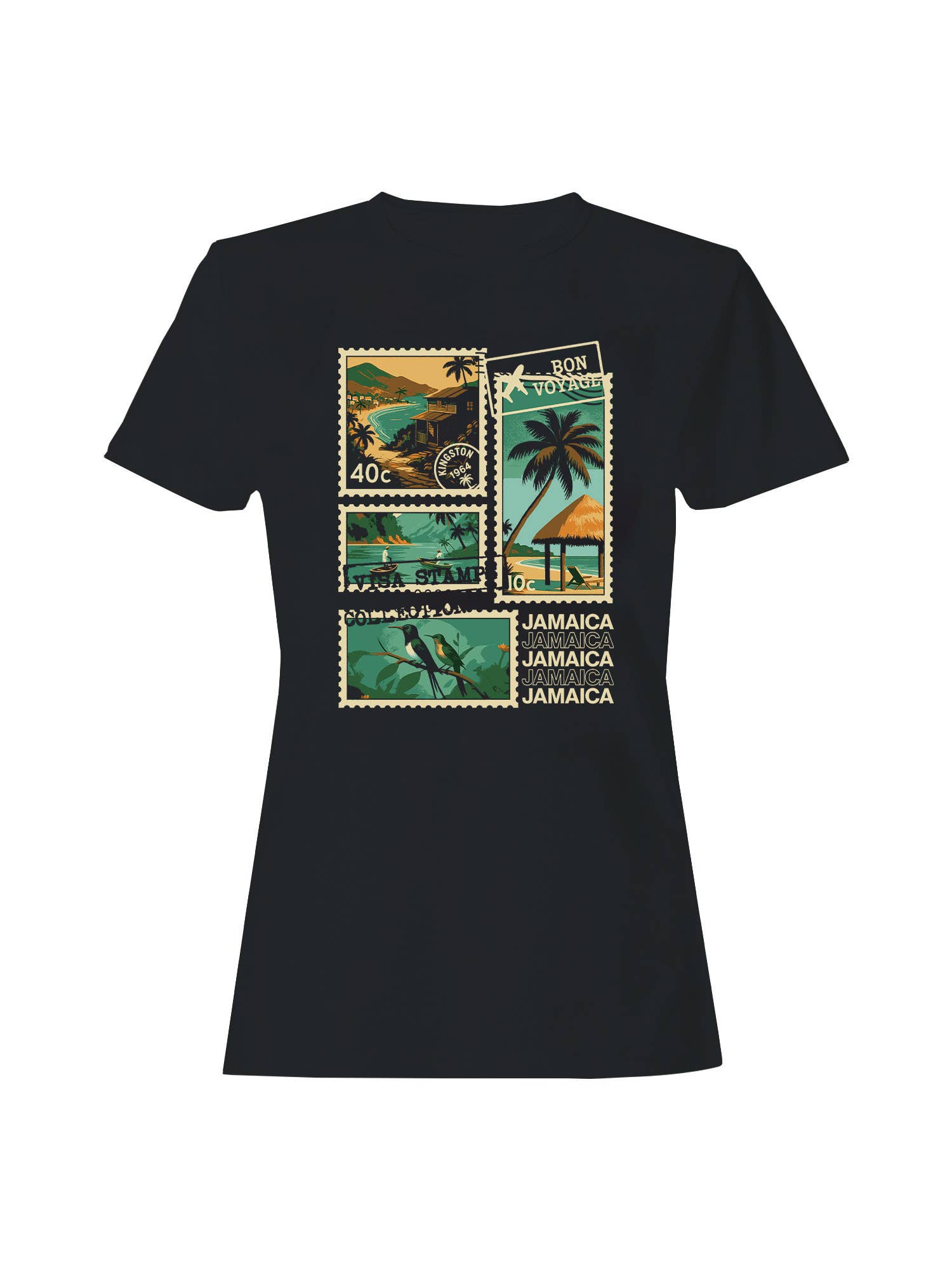 Vintage Jamaica Postage Stamp Art Women's T-Shirt Hoodie, Sweatshirt | PodTeesHub.com