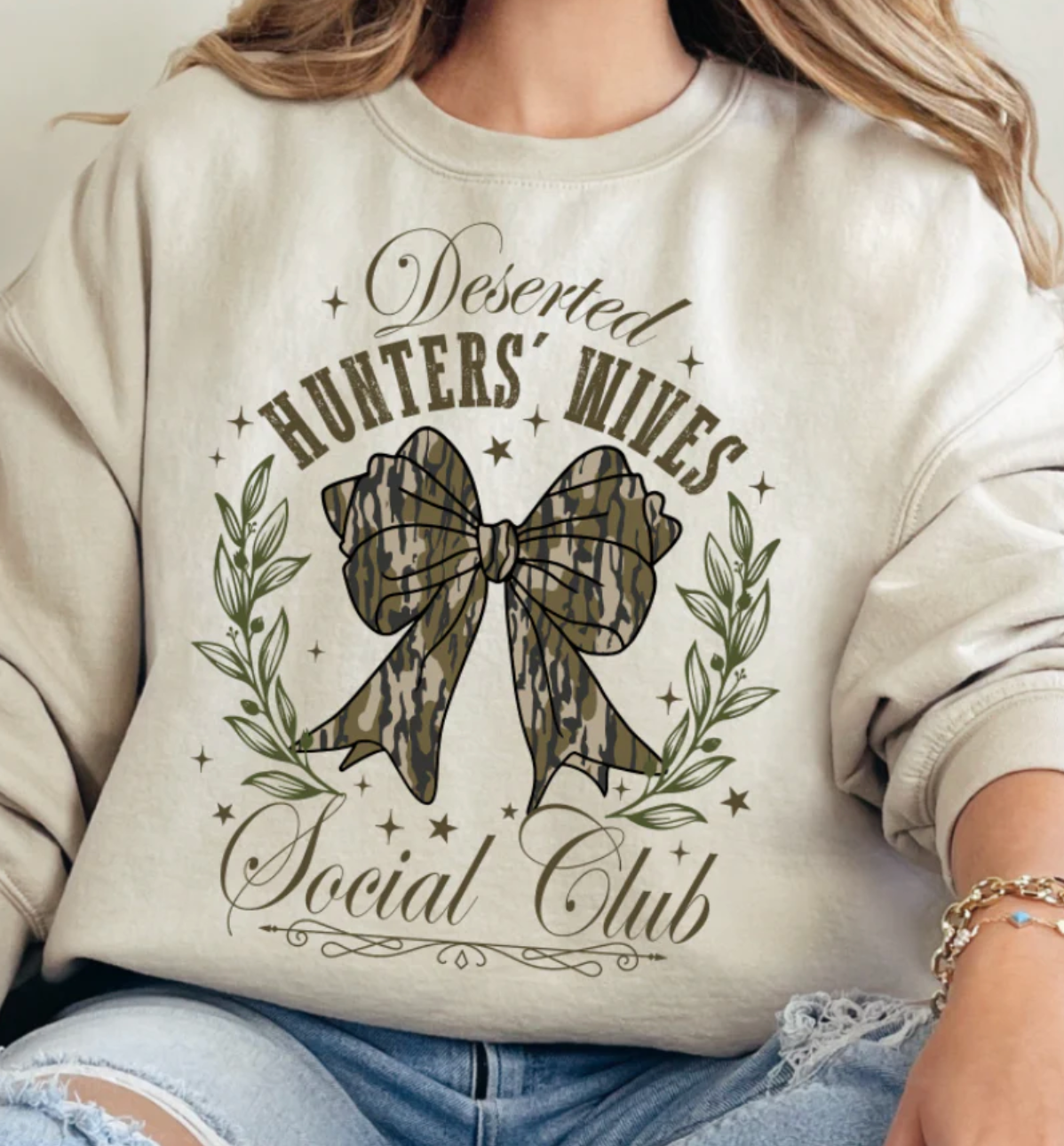 Deserted Hunters' Wives Club- Cream Sweatshirt T-Shirts, Hoodie | PodTeesHub.com
