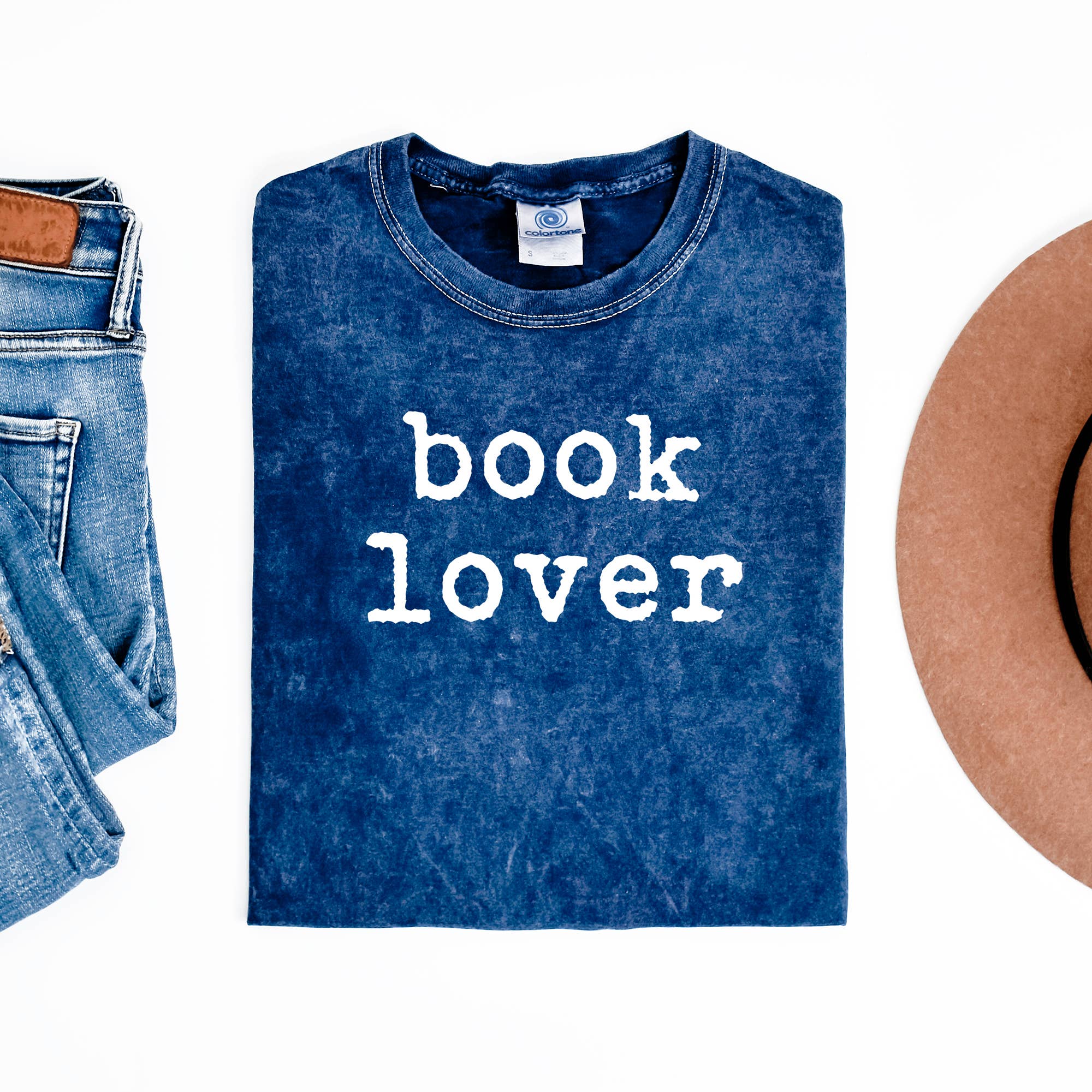 Book Lover Navy Mineral Wash Shirt, Book Lover Graphic Tee Hoodie, Sweatshirt | PodTeesHub.com