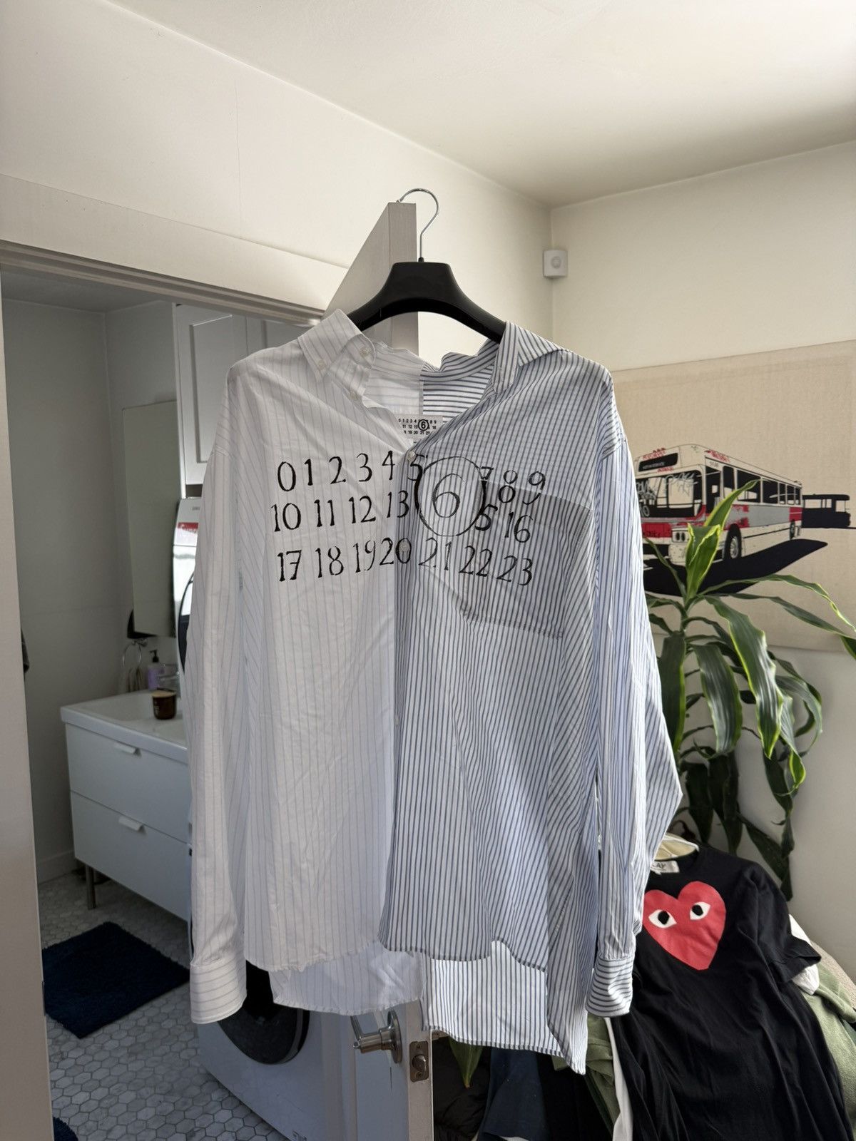 Mm6 Maison Margiela Numbers Print Long Sleeve Shirt Hoodie, Sweatshirt | PodTeesHub.com