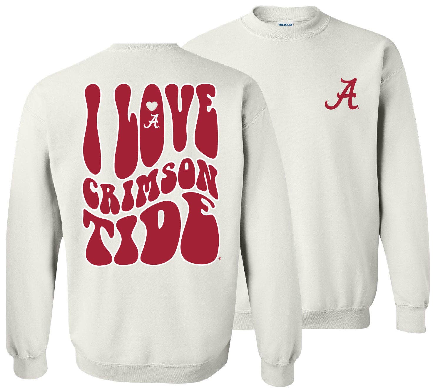 College-Alabama Love Team Sweatshirt-White T-Shirts, Hoodie | PodTeesHub.com