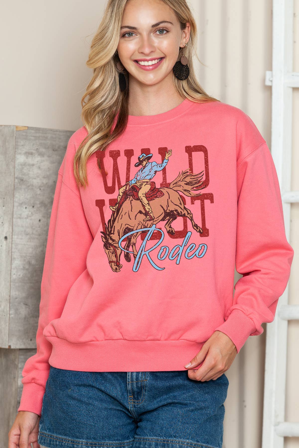Women Wild West Graphic Print Pullover Sweater T-Shirts, Hoodie, Sweatshirt | PodTeesHub.com