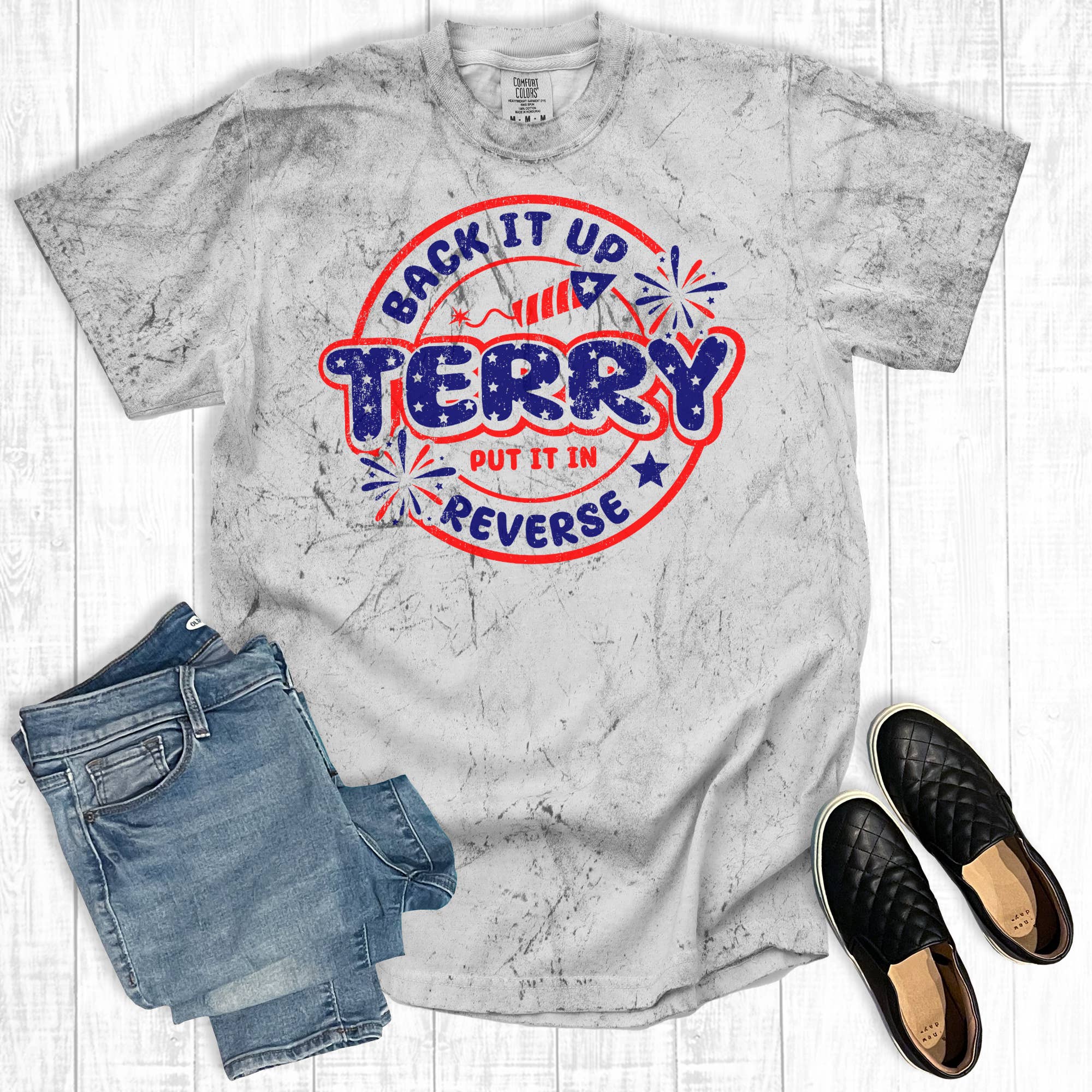 4th of July Back It Up Terry Comfort Colors Graphic Tee Hoodie, Sweatshirt | PodTeesHub.com