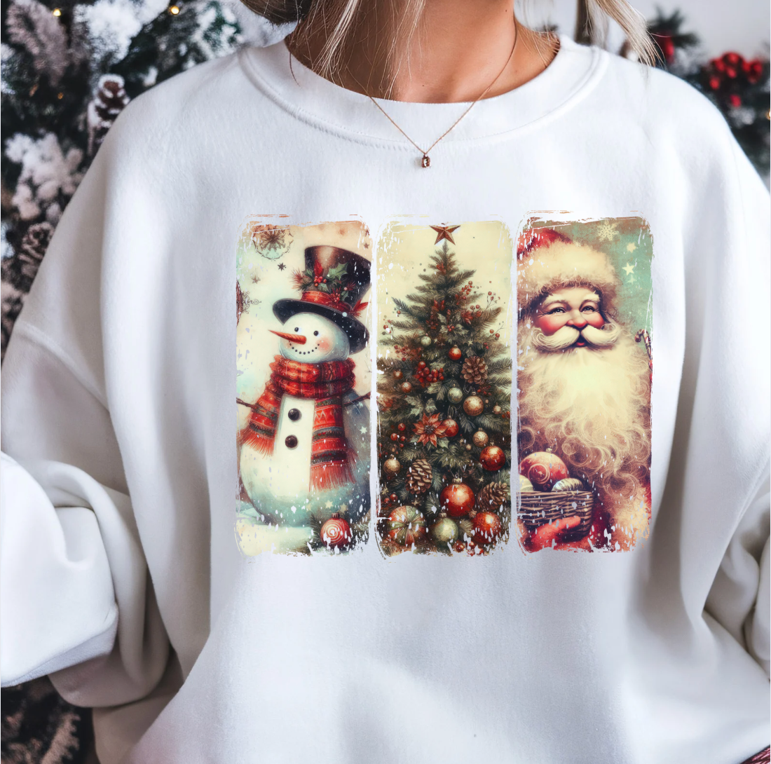 Vintage Christmas Crewneck Sweatshirt T-Shirts, Hoodie | PodTeesHub.com