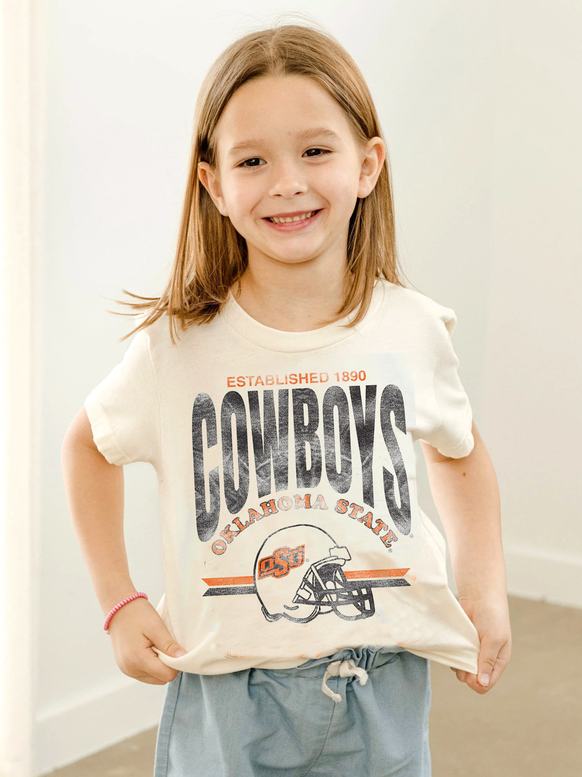 Children's Osu Cowboys Established Date Helmet Ivory Tee Hoodie, Sweatshirt | PodTeesHub.com