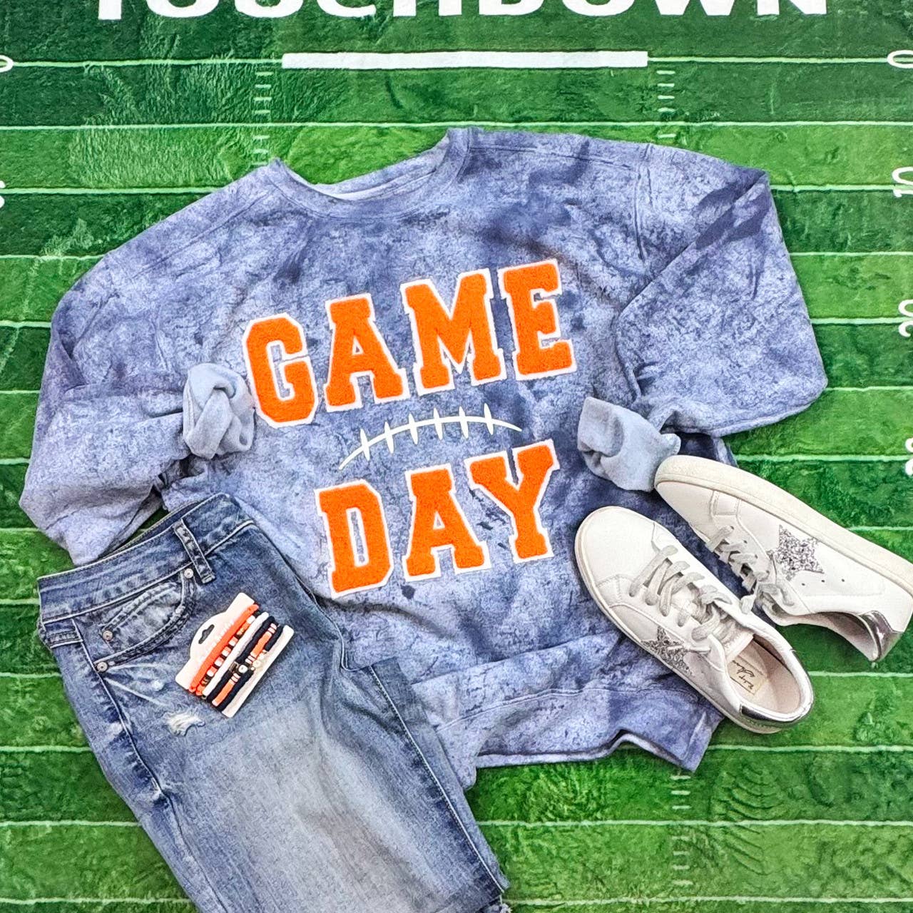 Orange Game Day with Silicon Laces Colorblast Sweatshirt T-Shirts, Hoodie | PodTeesHub.com