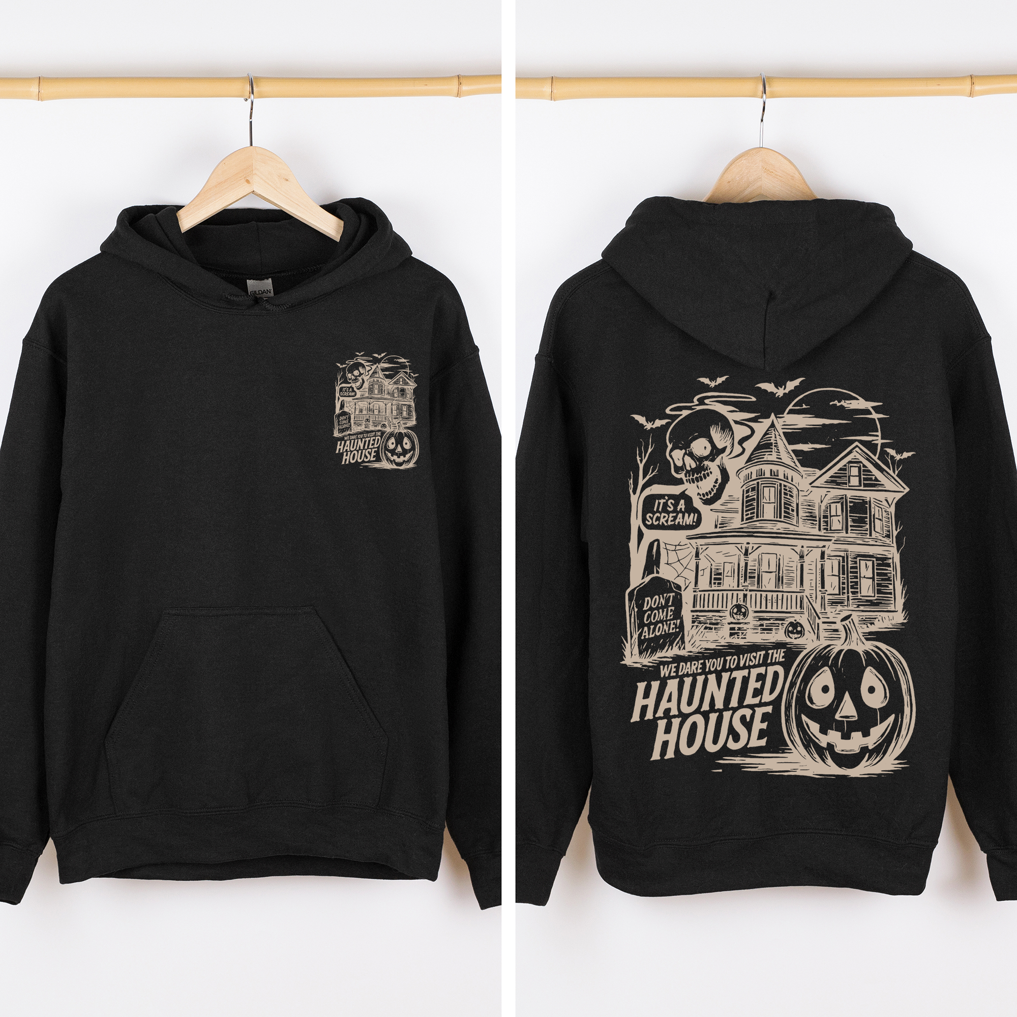 We Dare You To Visit the Haunted House Halloween Hoodie T-Shirts, Sweatshirt | PodTeesHub.com