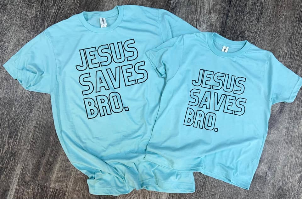 Jesus Saves Bro. On Purist Blue Tee Hoodie, Sweatshirt | PodTeesHub.com