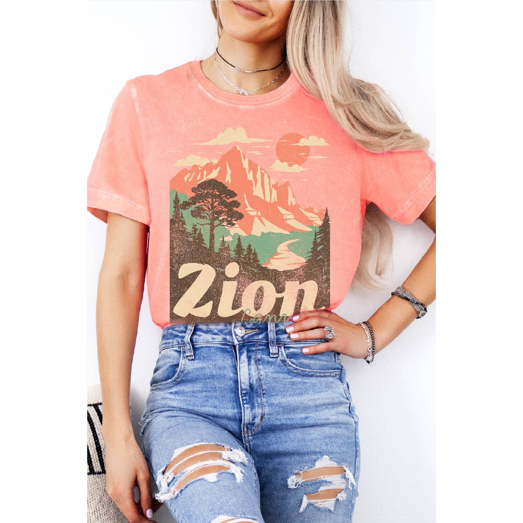 Zion Canyon National Park Mineral Wash T Shirt Hoodie, Sweatshirt | PodTeesHub.com