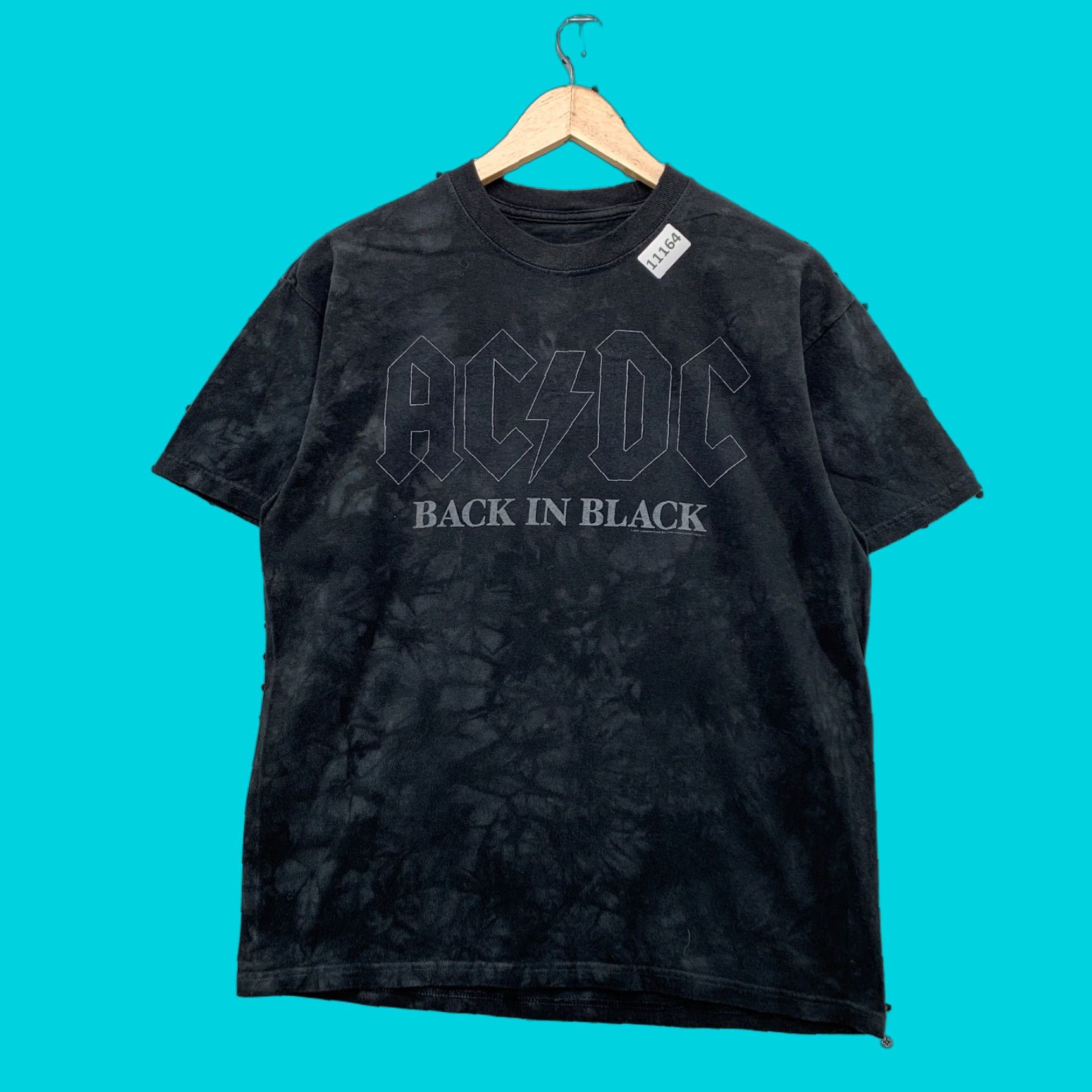 Blue Vintage Liquid Blue Ac Dc Back In Black Shirt Mens M Blue Band Music 80s 90s Shirt Mens Hoodie, Sweatshirt