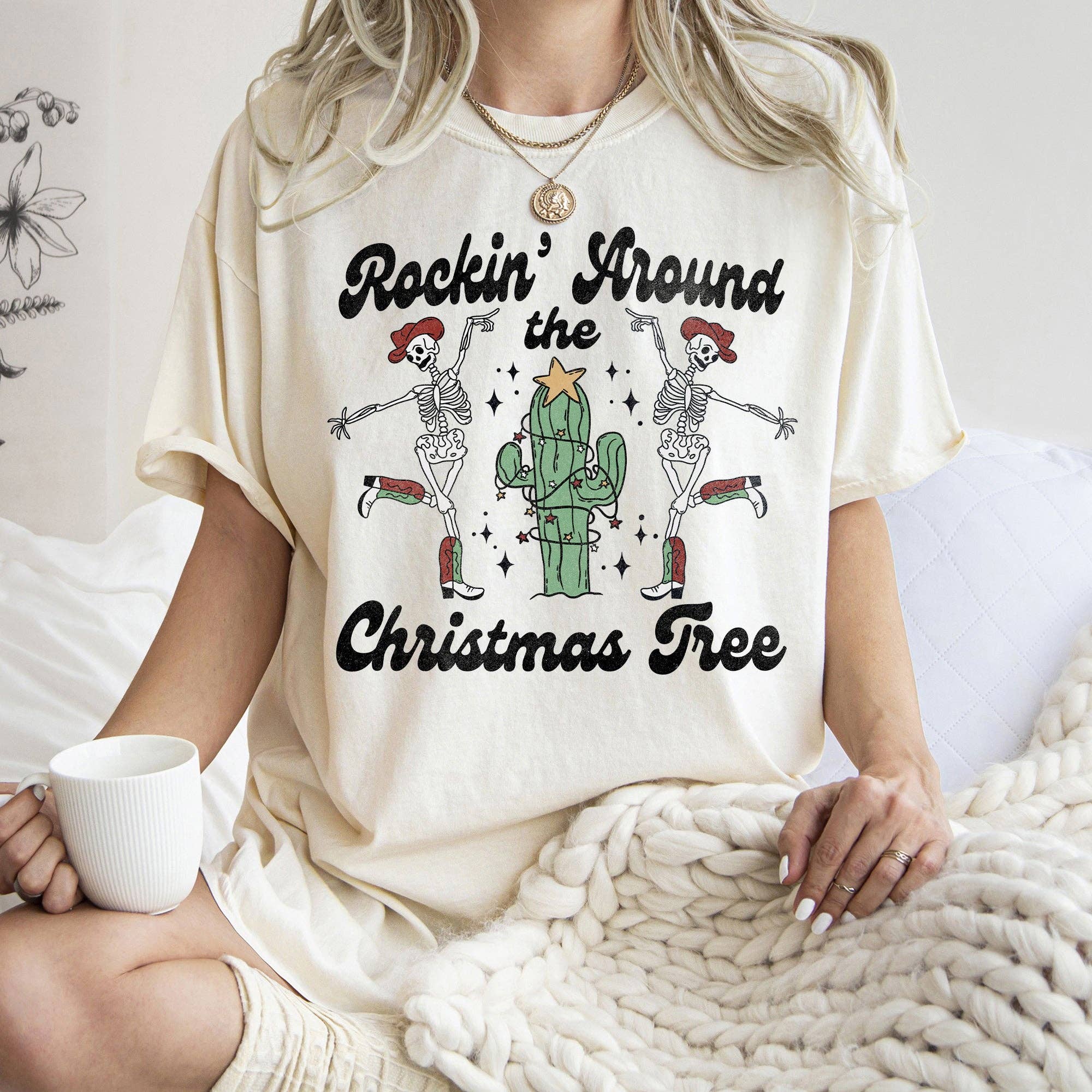 Rocking Around the Christmas Tree, Desert, Cactus Tshirt Hoodie, Sweatshirt | PodTeesHub.com