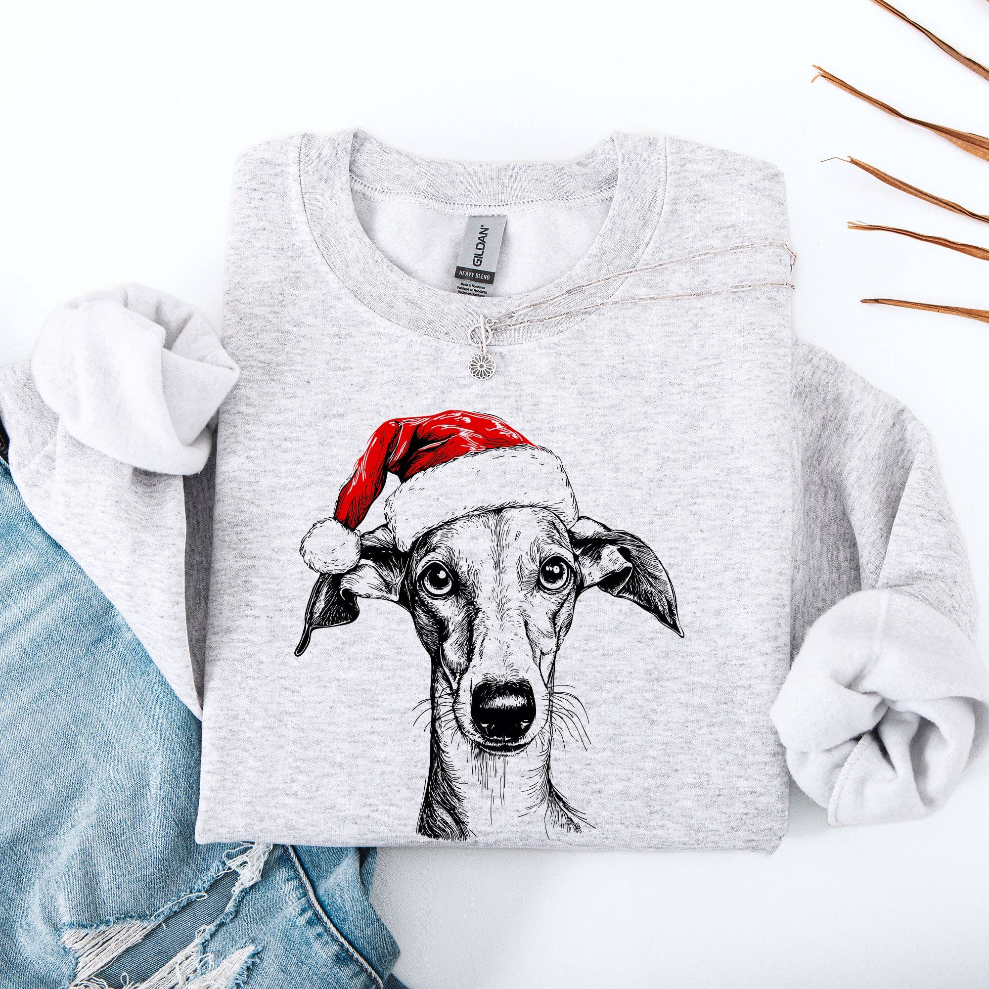 Whippet, Santa, Dog, Christmas, Dog Lover, Pet Sweatshirt T-Shirts, Hoodie | PodTeesHub.com