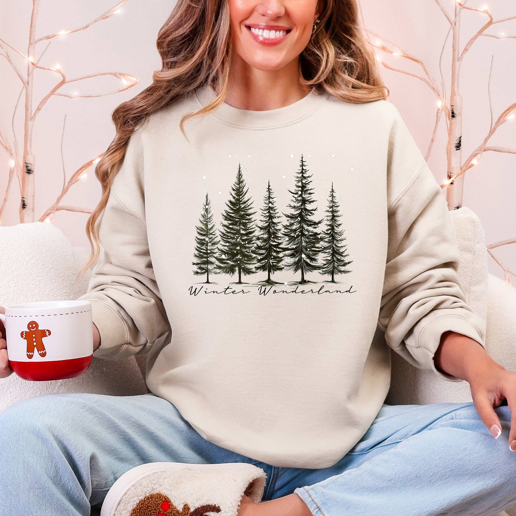 Winter Wonderland, Christmas Trees, Snow Sweatshirt T-Shirts, Hoodie | PodTeesHub.com