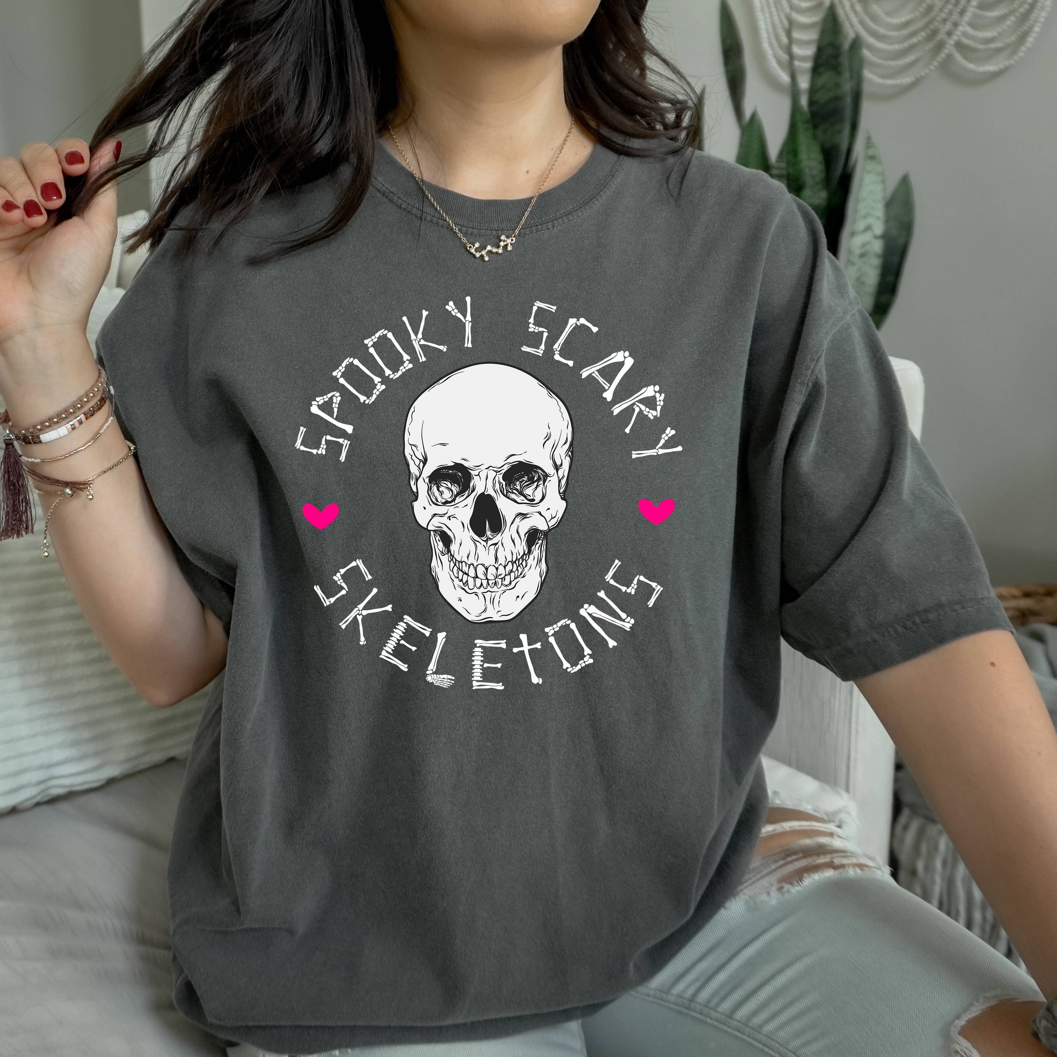 Spooky Scary Skeleton Tee | Halloween | Sizes S-2XL Hoodie, Sweatshirt | PodTeesHub.com