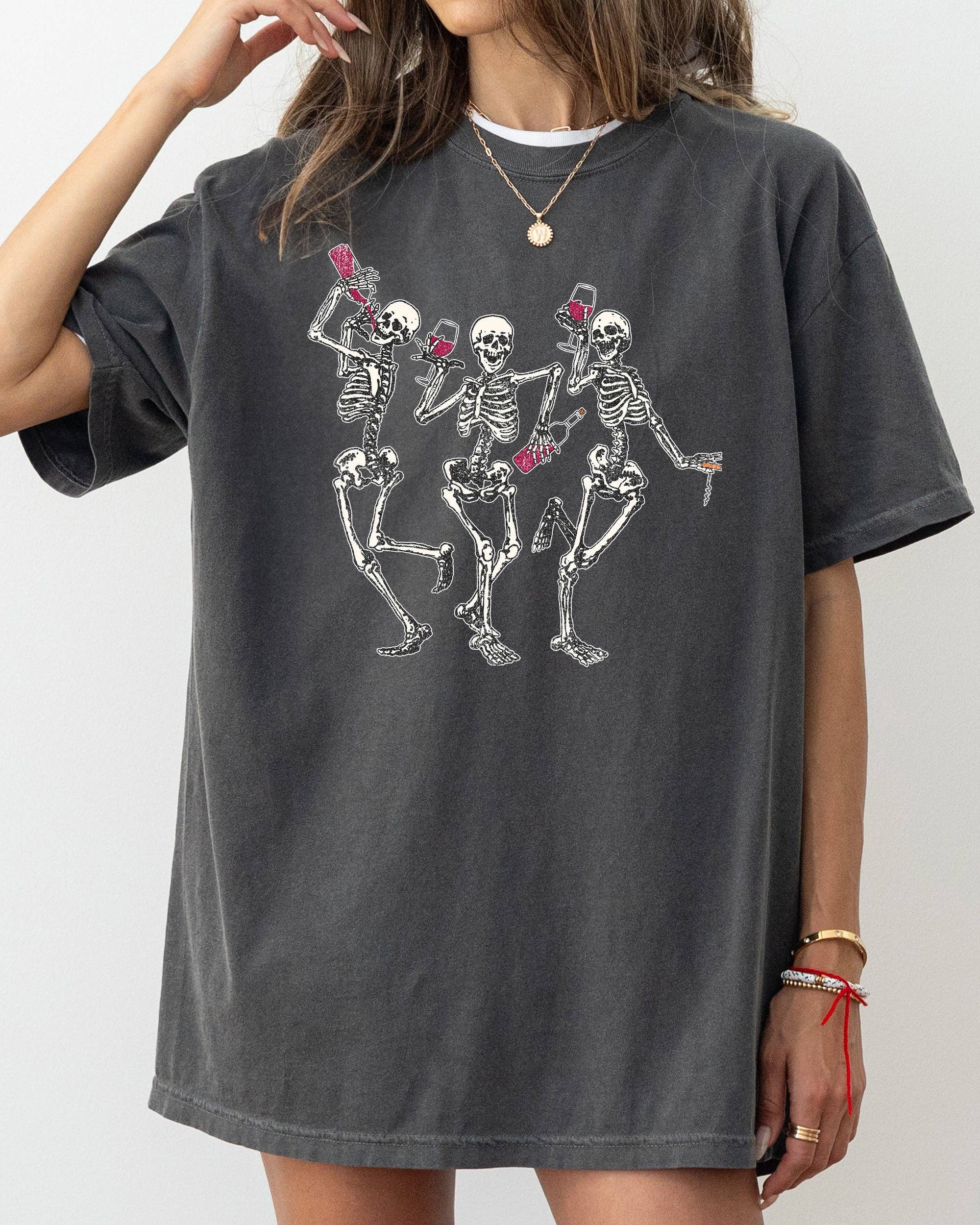 Dancing Skeletons, Wine, Funny, Ghost, Halloween T-Shirt Hoodie, Sweatshirt | PodTeesHub.com
