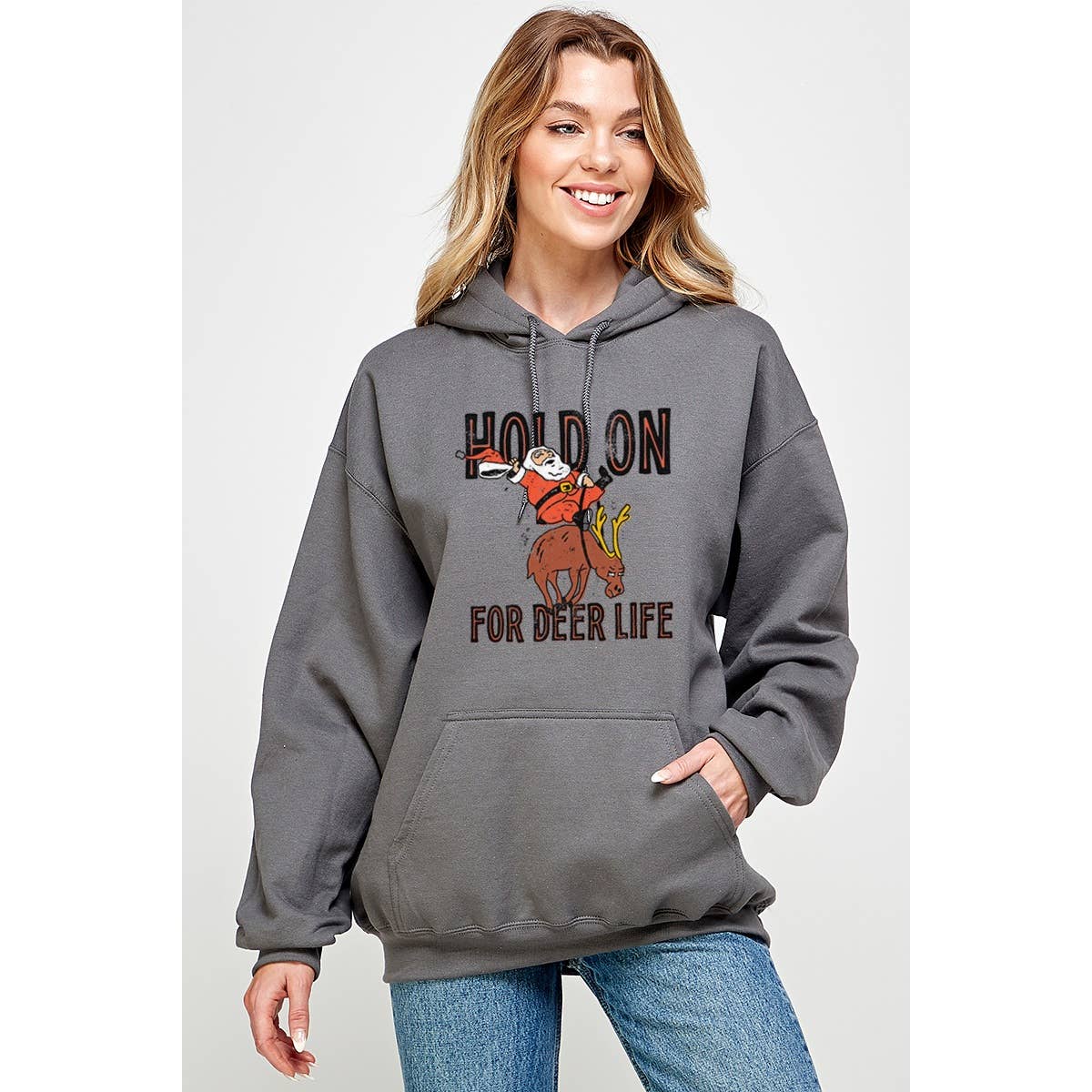 Hold On For Deer Life  Graphic  Hoodie T-Shirts, Sweatshirt | PodTeesHub.com