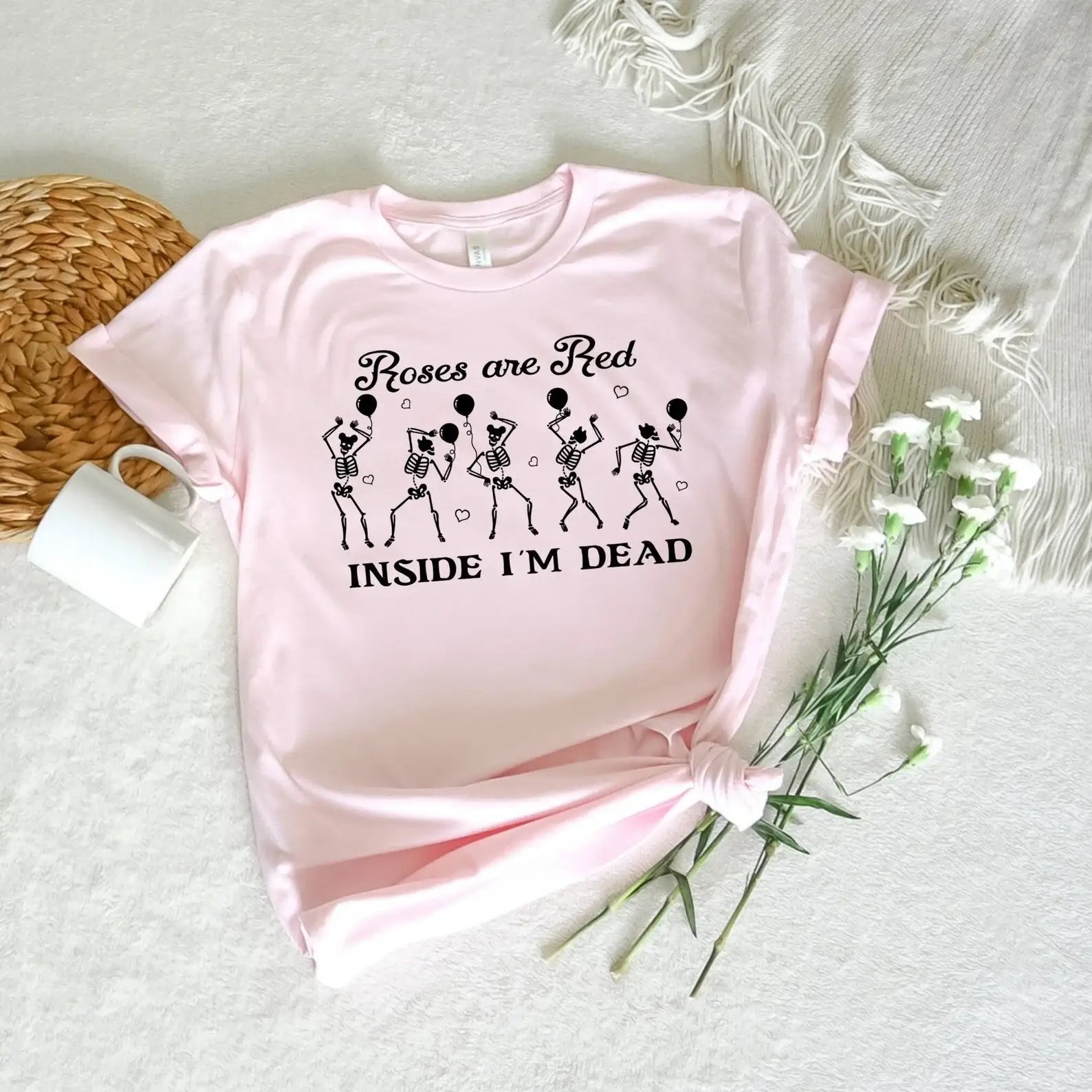 Roses Are Red But Inside I'm Dead T-Shirt Hoodie, Sweatshirt | PodTeesHub.com
