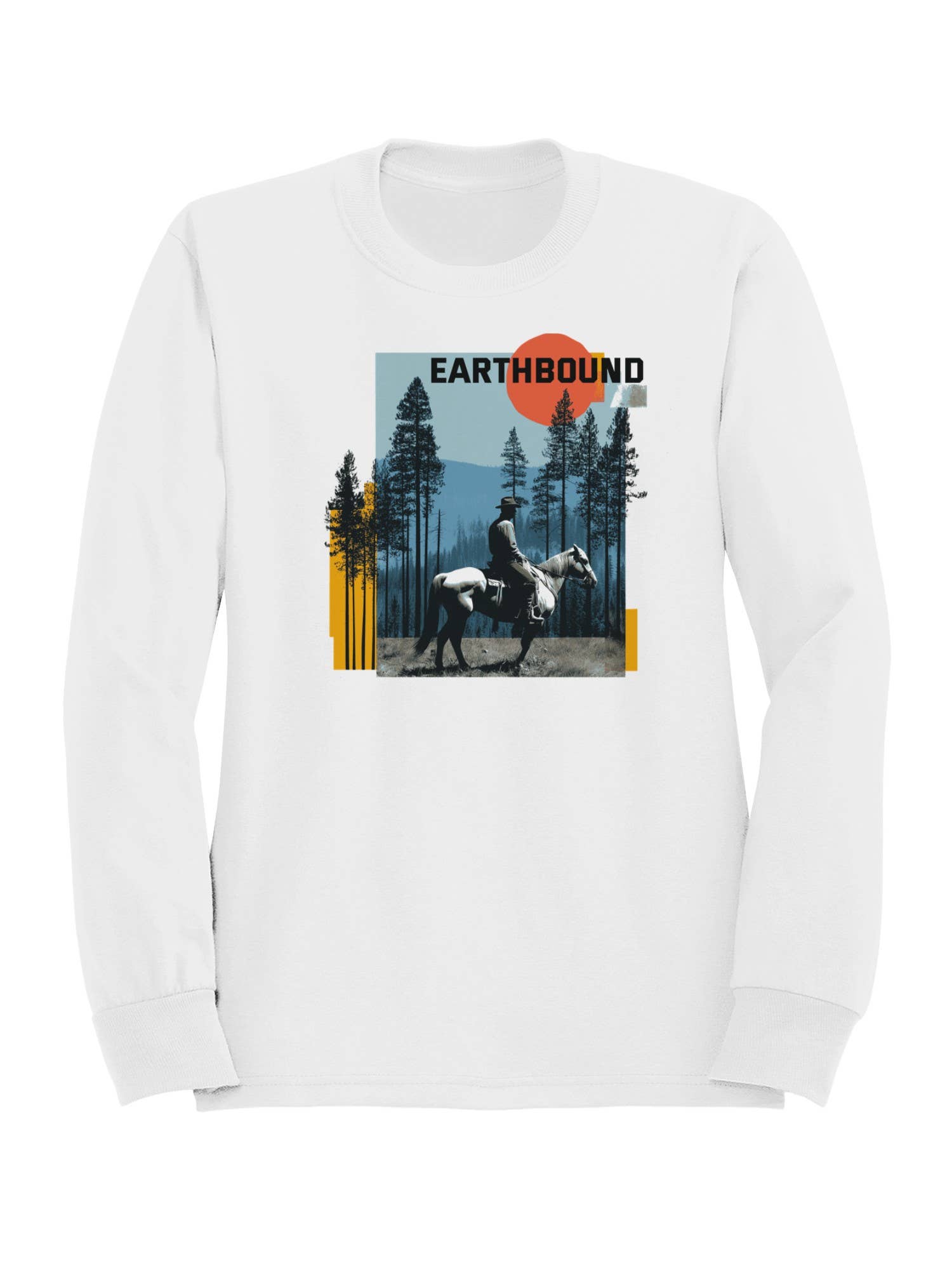 Earthbound Cowboy Wilderness Art Women's Sweatshirt T-Shirts, Hoodie | PodTeesHub.com