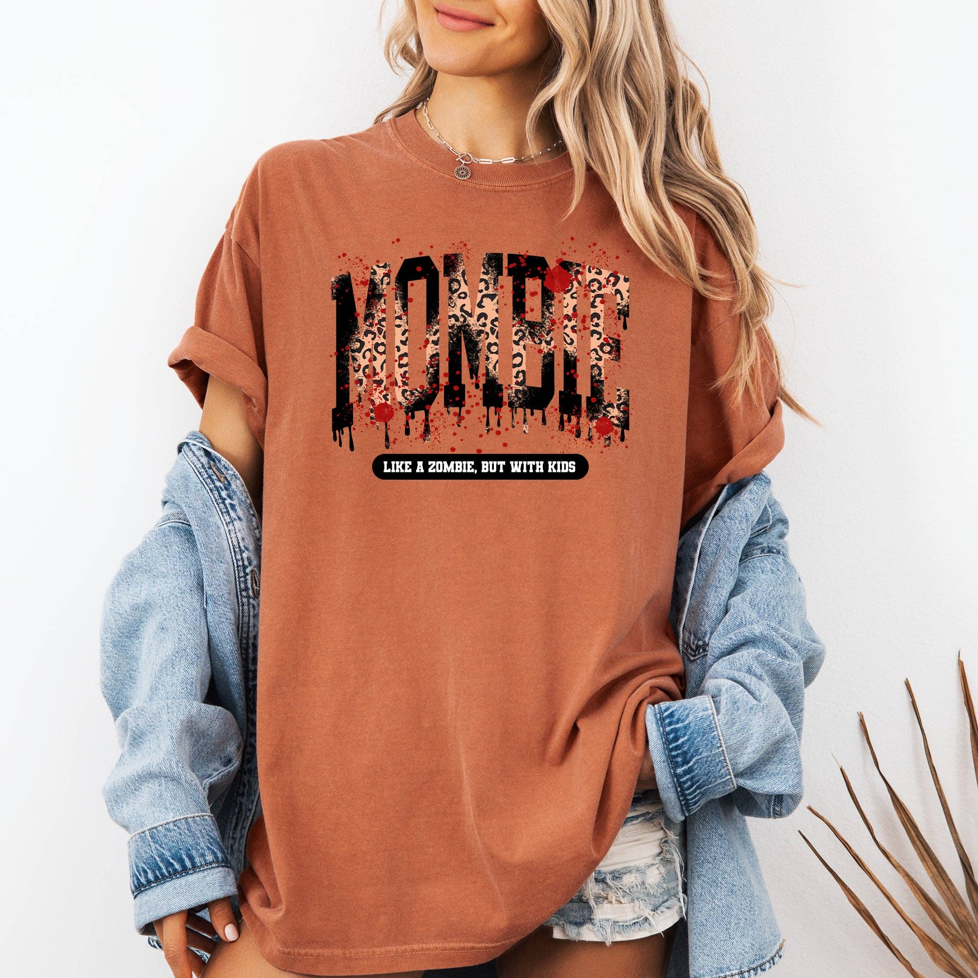 Mombie Like A Zombie But with Kids Halloween Mom Life Tshirt Hoodie, Sweatshirt | PodTeesHub.com
