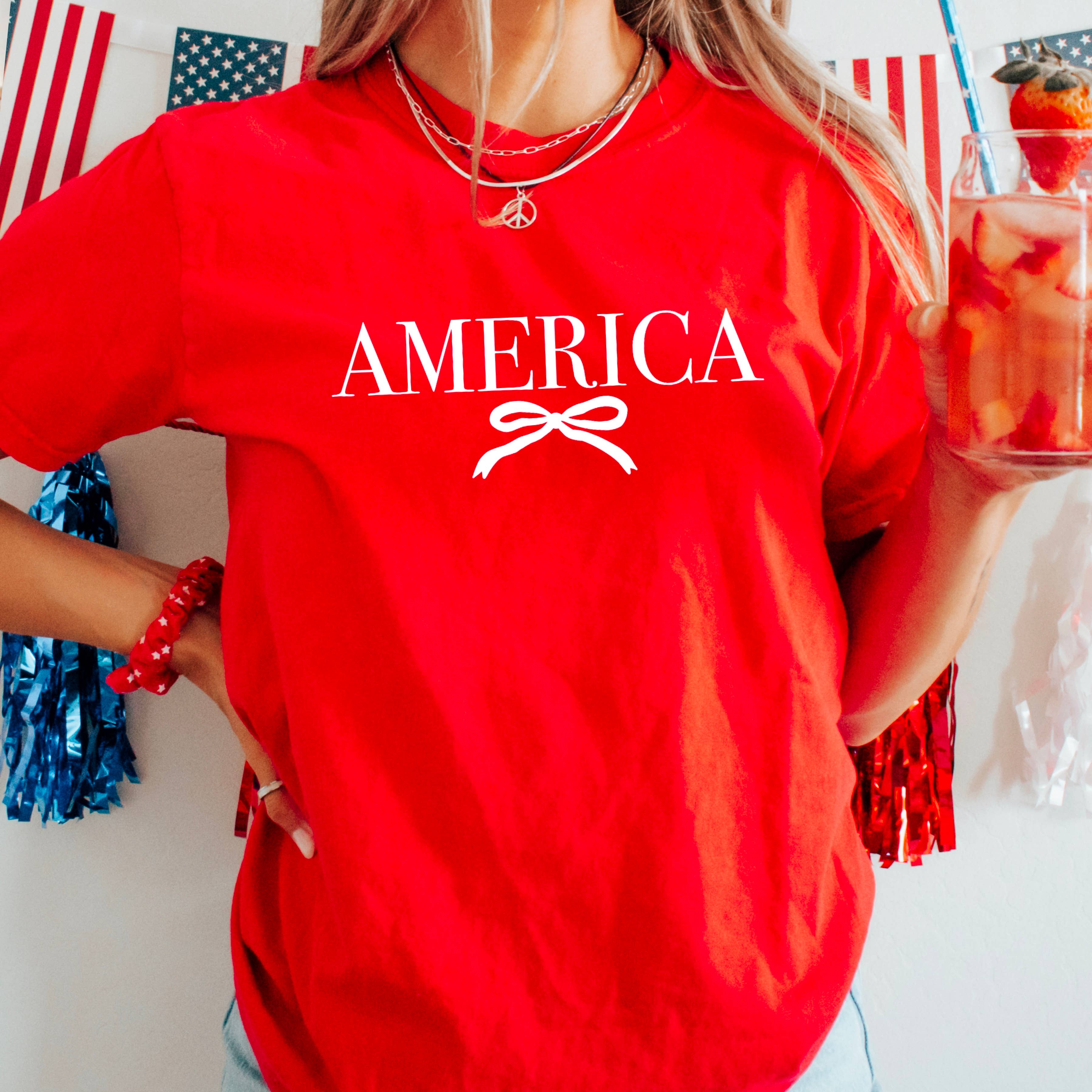 Coquette America  July 4th Graphic Shirt | Comfort Color Hoodie, Sweatshirt | PodTeesHub.com