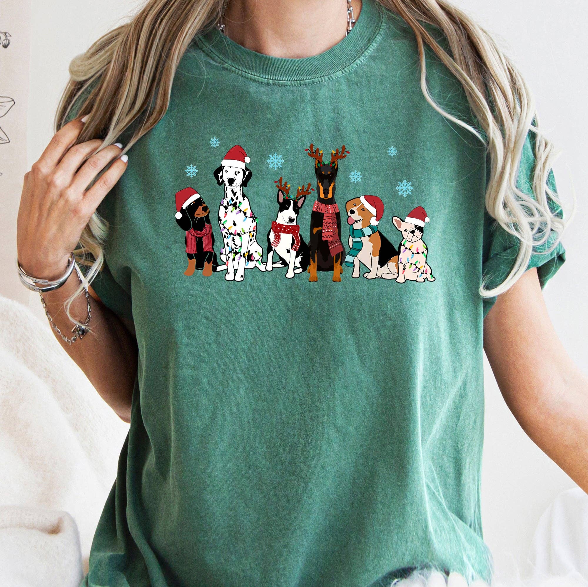 Christmas Dogs, Frenchie, Dog Lovers, Santa, Pet T-Shirt Hoodie, Sweatshirt | PodTeesHub.com
