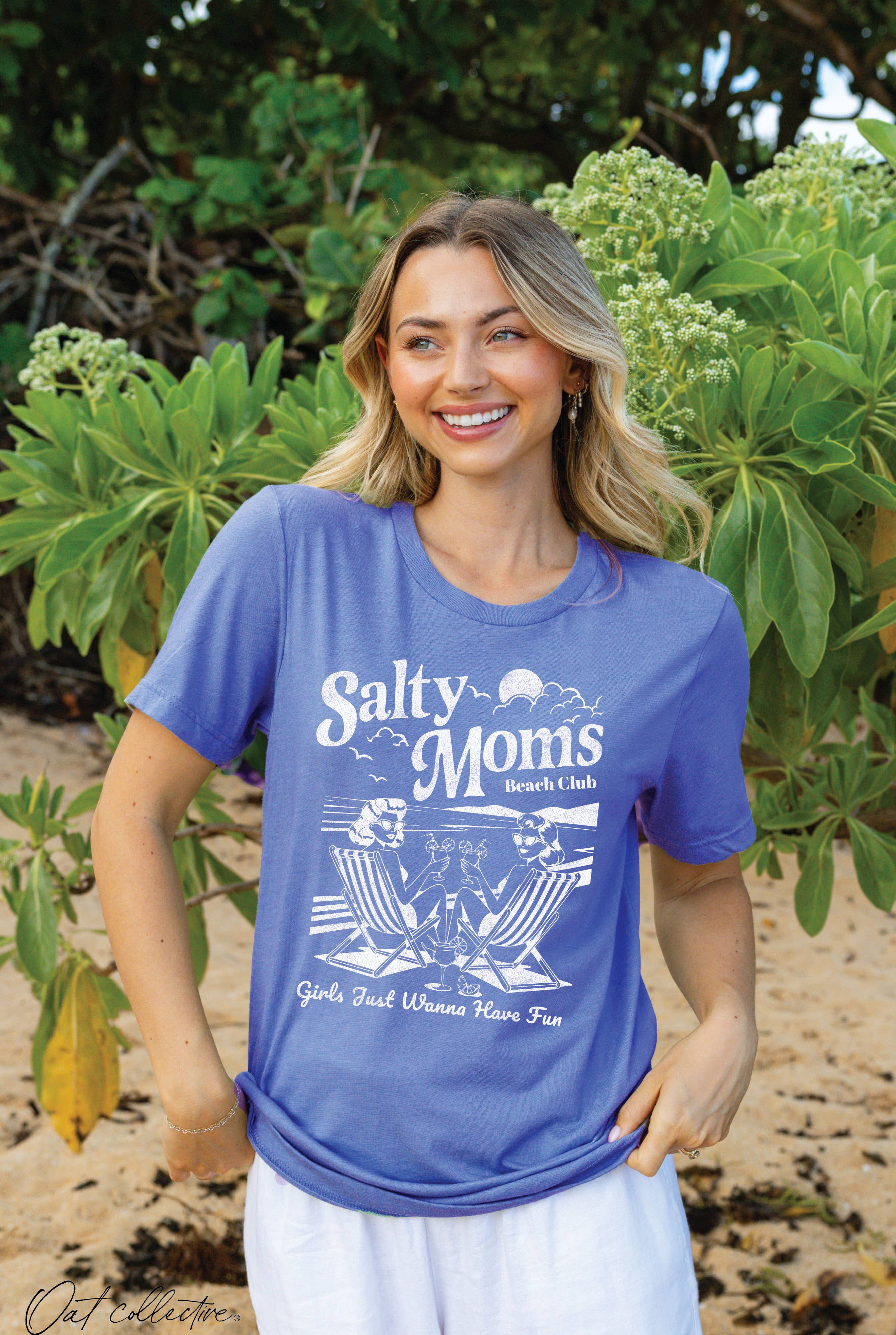 Salty Moms Beach Club  Graphic T-Shirt Hoodie, Sweatshirt | PodTeesHub.com
