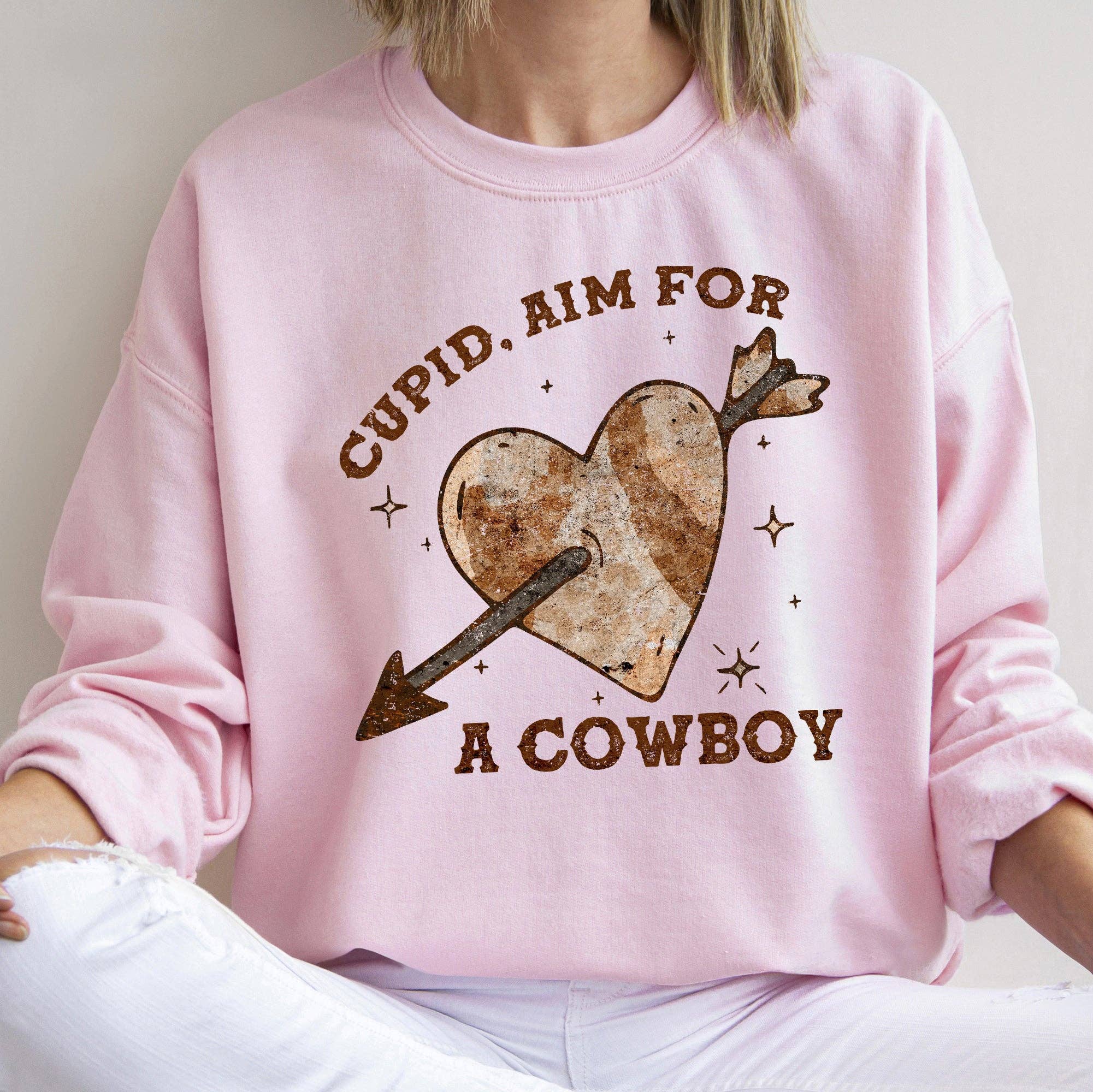 Cupid Aim For A Cowboy, Heart, Western, Country, Sweatshirt, T-Shirts, Hoodie | PodTeesHub.com
