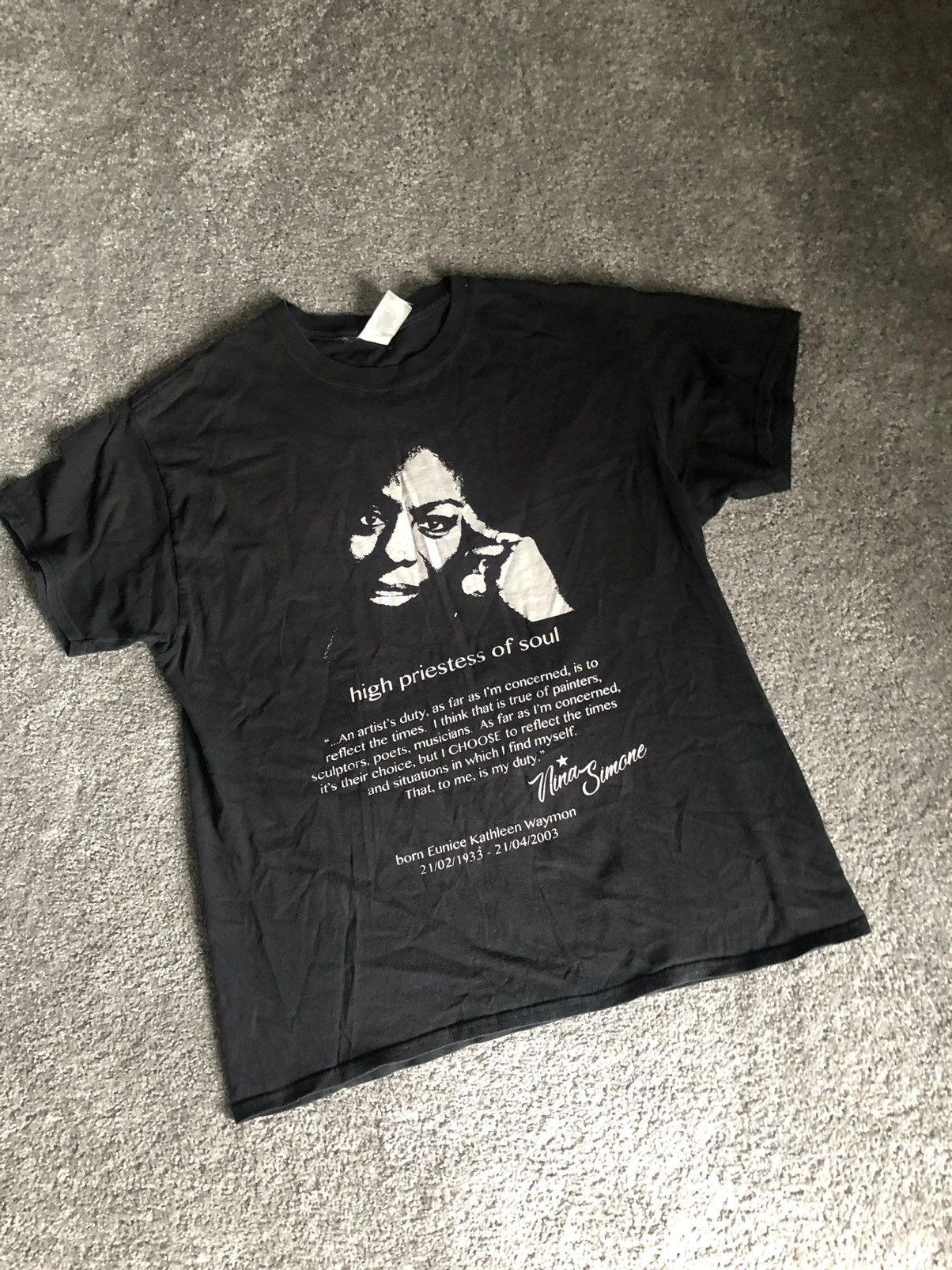 Vintage Nina Simone Washed Tee Y2k Style Hoodie, Sweatshirt | PodTeesHub.com