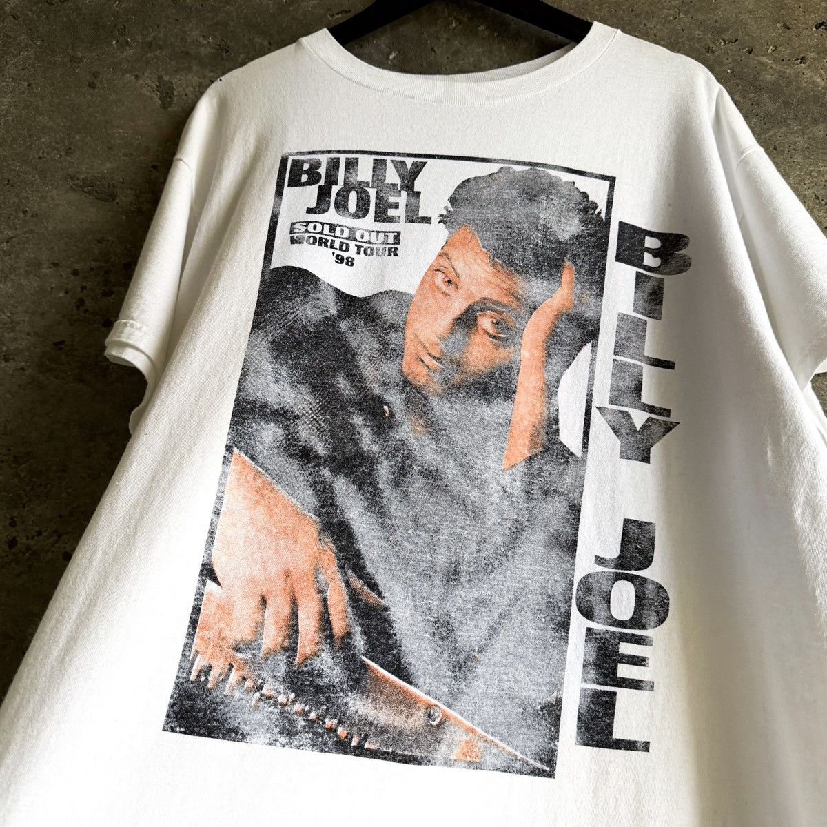 90s Thrashed Vintage Billy Joel Tour T Shirt Hoodie, Sweatshirt | PodTeesHub.com