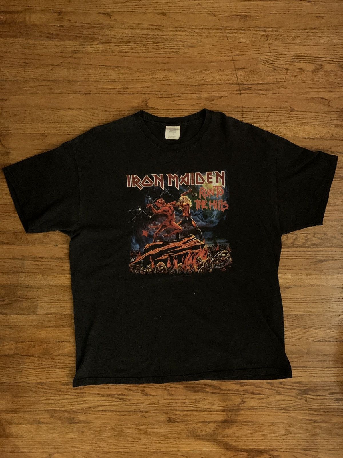 Hanes X Iron Maiden Iron Maiden Vintage 2004 Run To The Hills Tee Hoodie, Sweatshirt | PodTeesHub.com