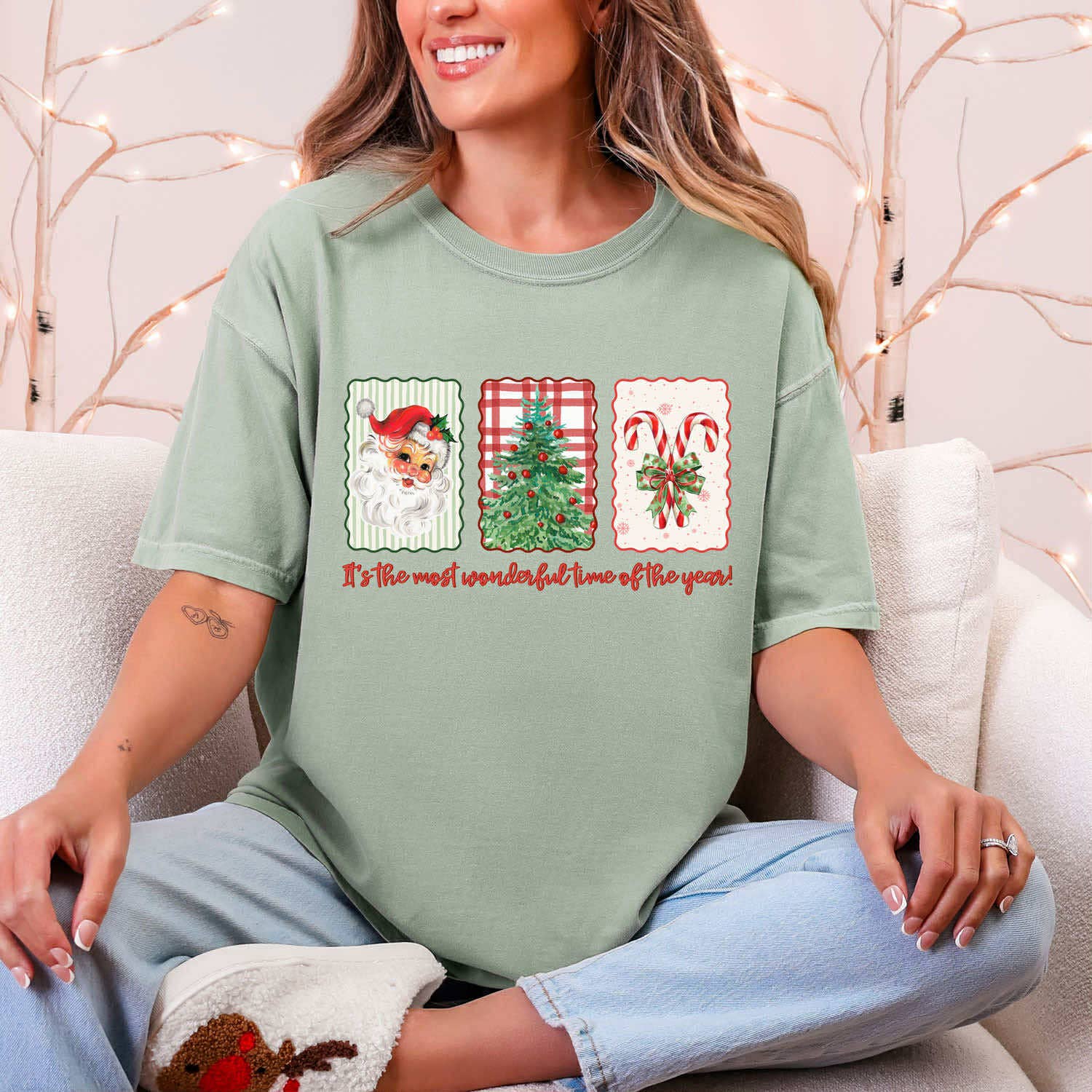 Red Most Wonderful Time of the Year Trio Tee Hoodie, Sweatshirt | PodTeesHub.com