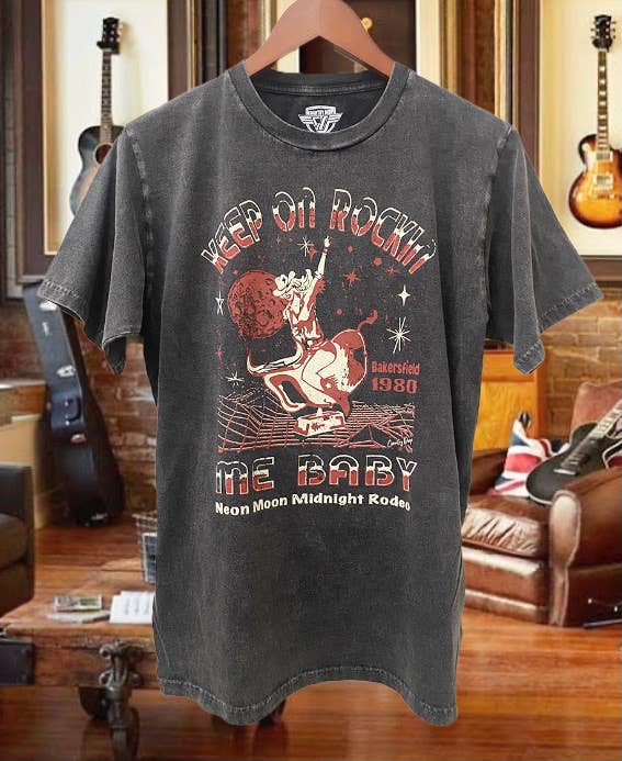 Keep On Rockin Me  Acid Wash Relaxed Tee Hoodie, Sweatshirt | PodTeesHub.com