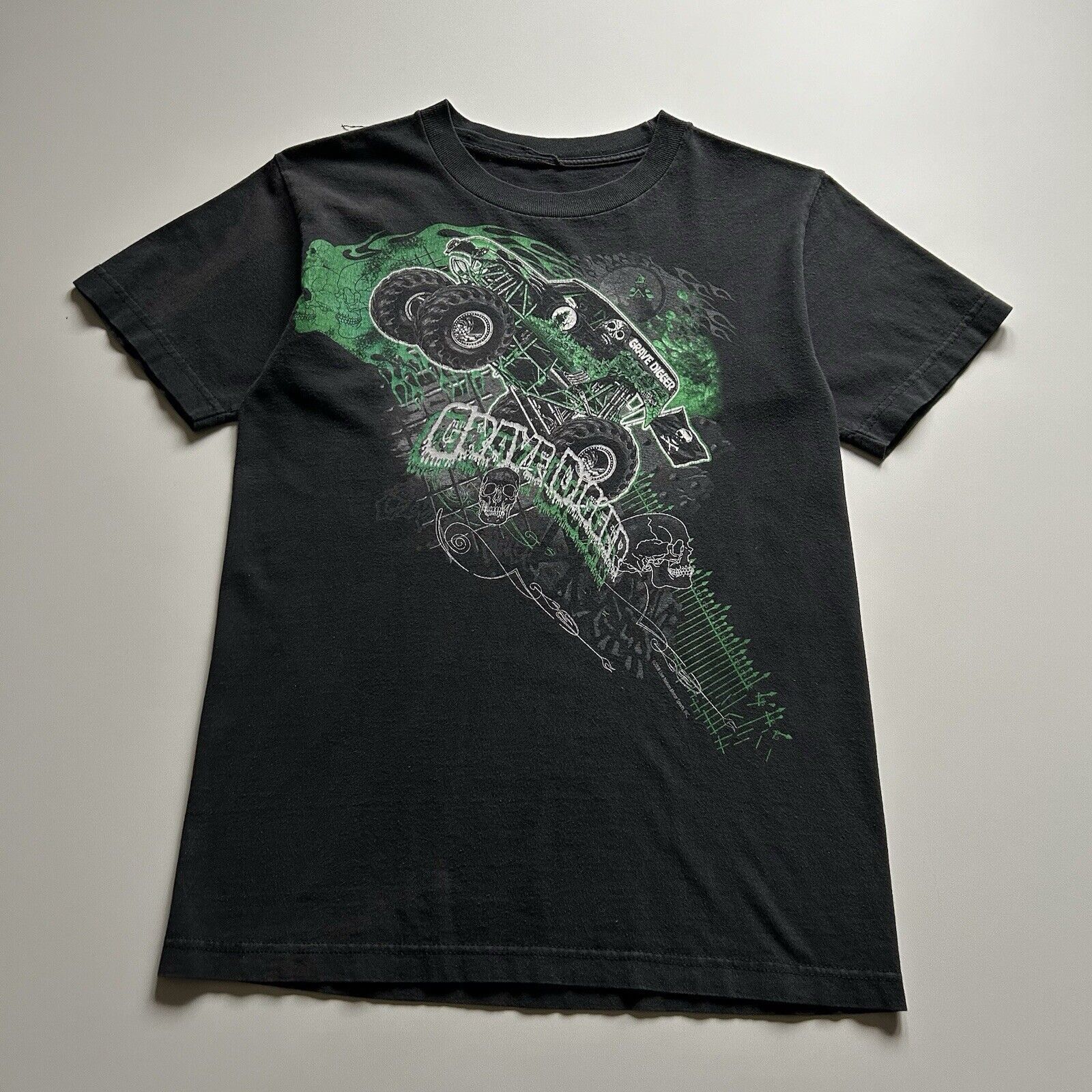 Vintage Y2k Grave Digger Monster Truck T Shirt Small Faded Hoodie, Sweatshirt | PodTeesHub.com