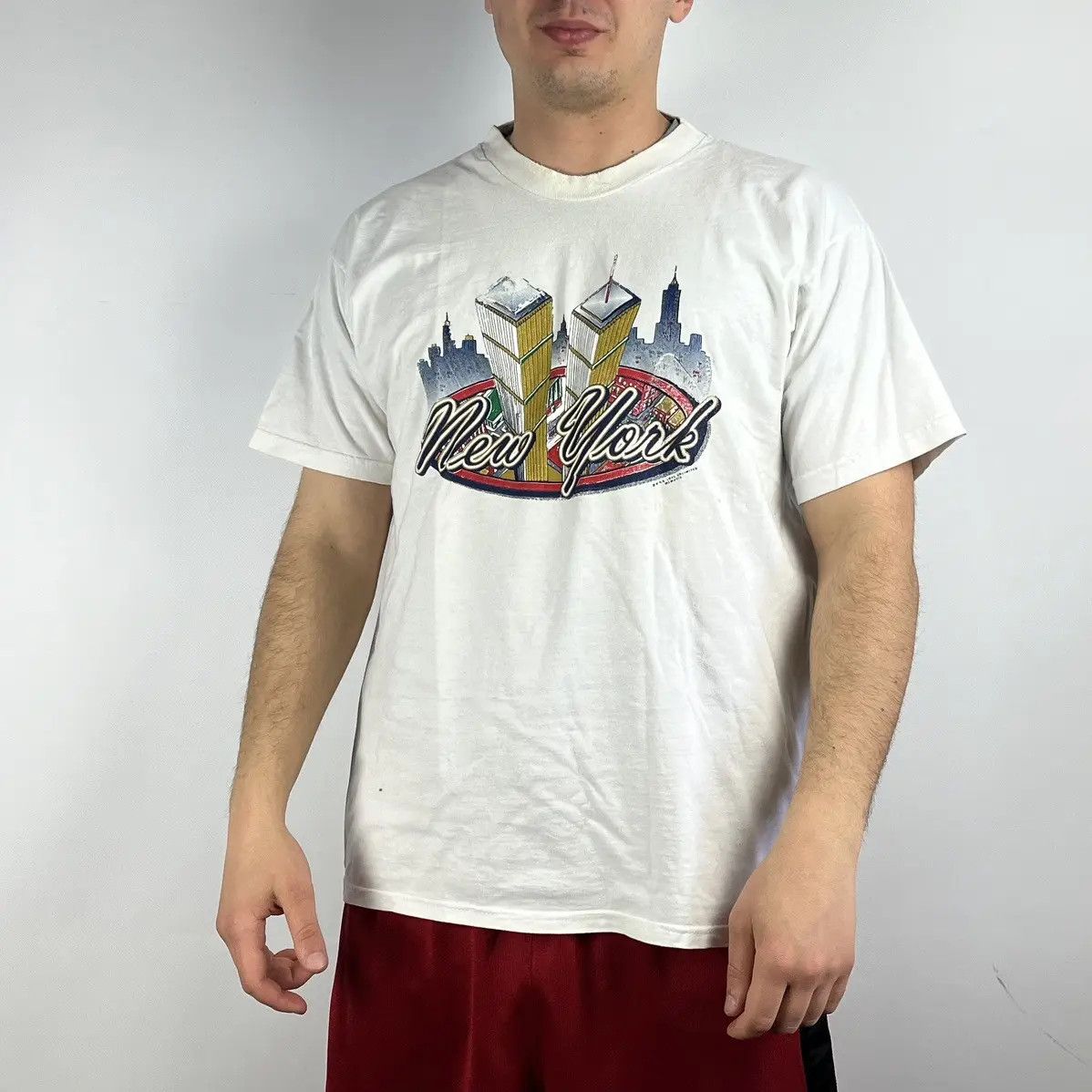 Band Tees Vintage New York T Shirt Twin Tower Size Medium Hoodie, Sweatshirt | PodTeesHub.com