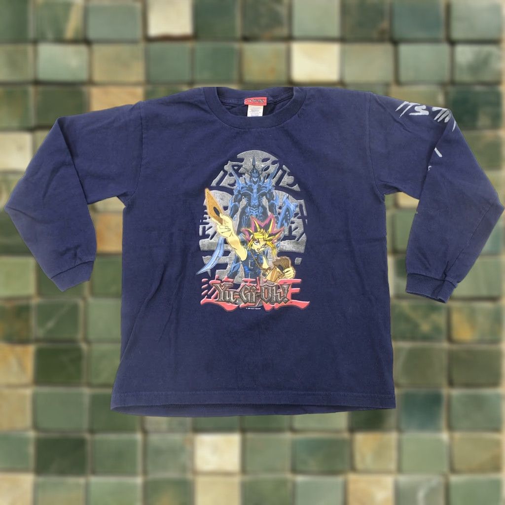 Vintage Rare Yu Gi Oh Yugi 1998 Graphic Long Sleeve T Shirt 90s Blue Youth Sz S Shirt Boys X Hoodie, Sweatshirt