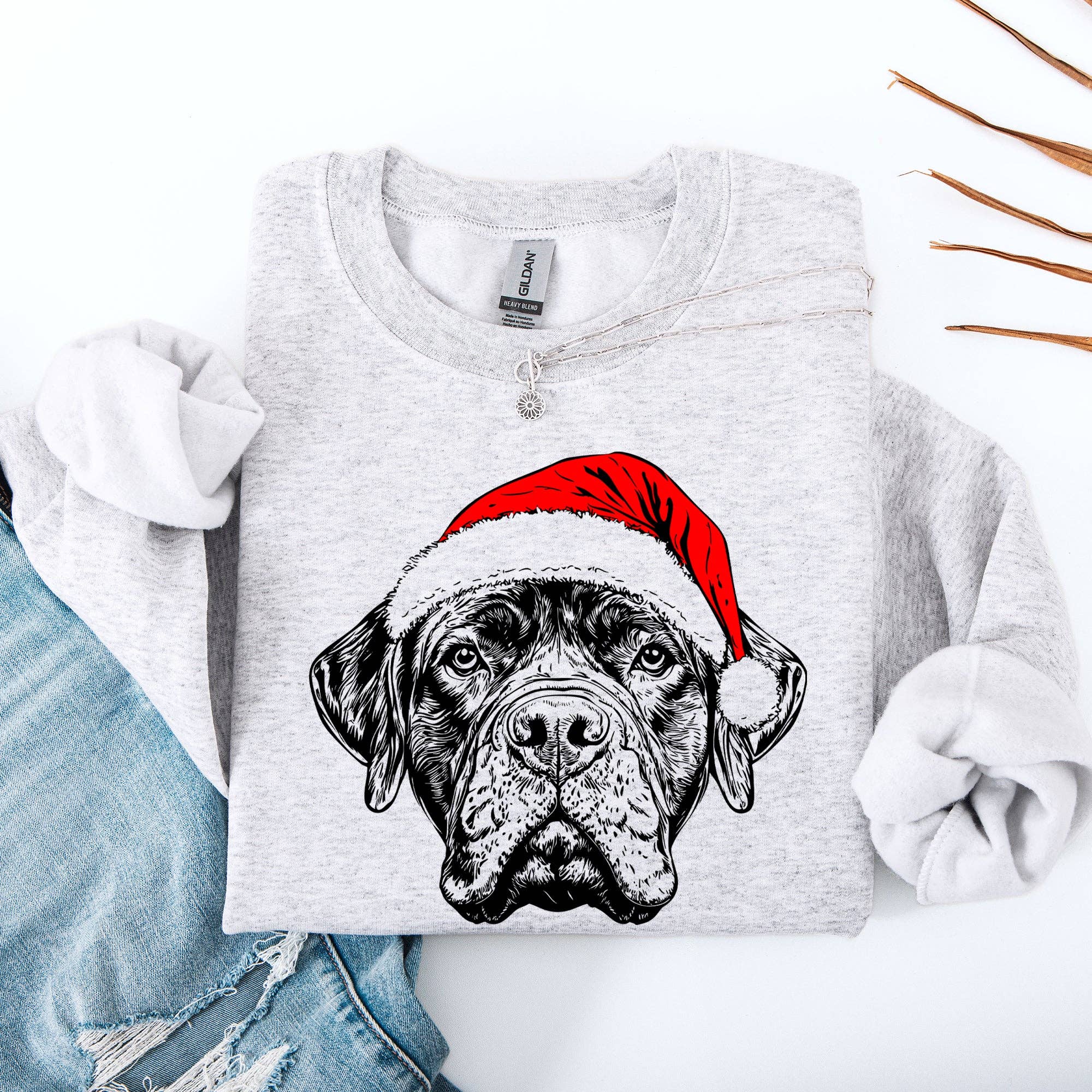 Bull Mastiff, Santa, Dog, Christmas Dog Lover Pet Sweatshirt T-Shirts, Hoodie | PodTeesHub.com