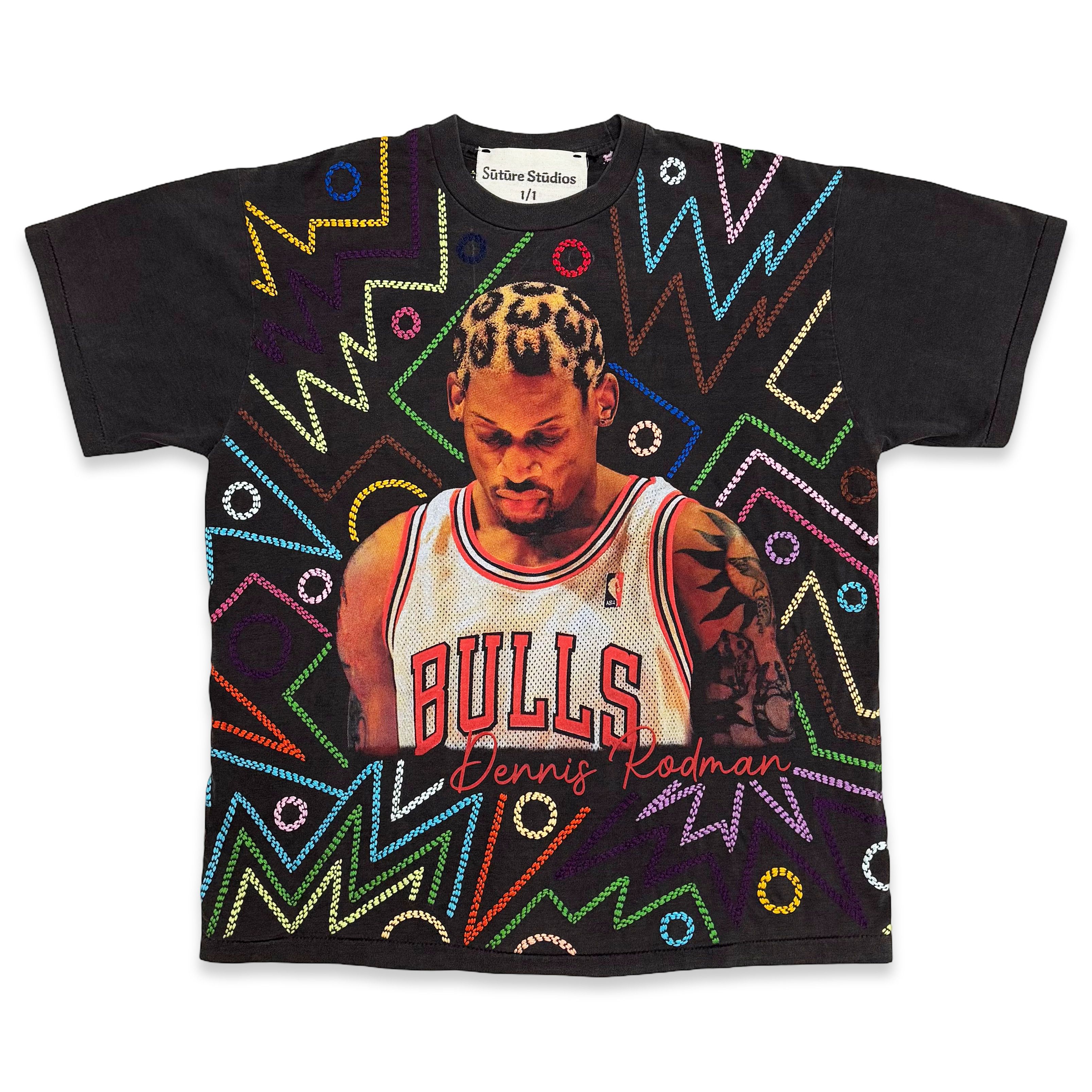 Band Tees Suture Studios Dennis Rodman Nba Hand Embroidered T Shirt Hoodie, Sweatshirt | PodTeesHub.com
