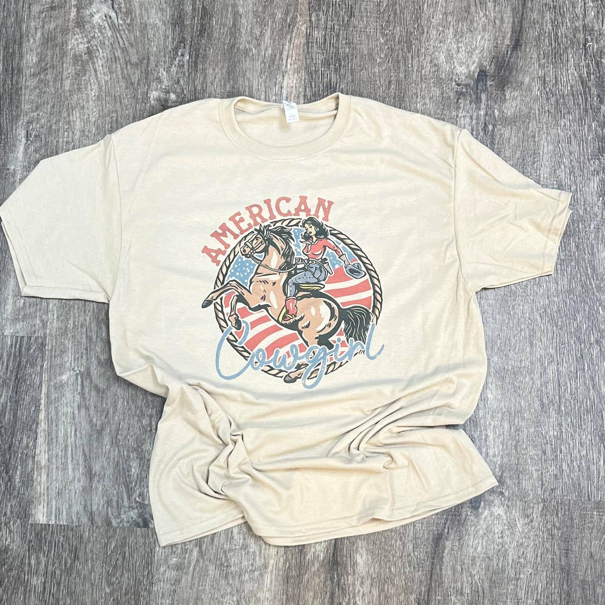 American Cowgirl On Sand Tee Hoodie, Sweatshirt | PodTeesHub.com
