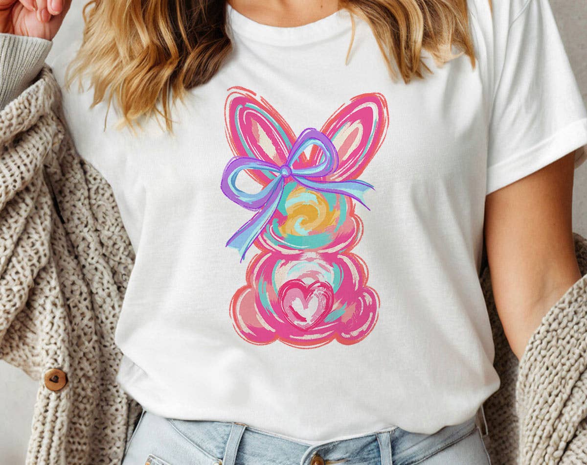 Easter Bunny Brushstrokes -  Easter Pastel T-Shirt Hoodie, Sweatshirt | PodTeesHub.com