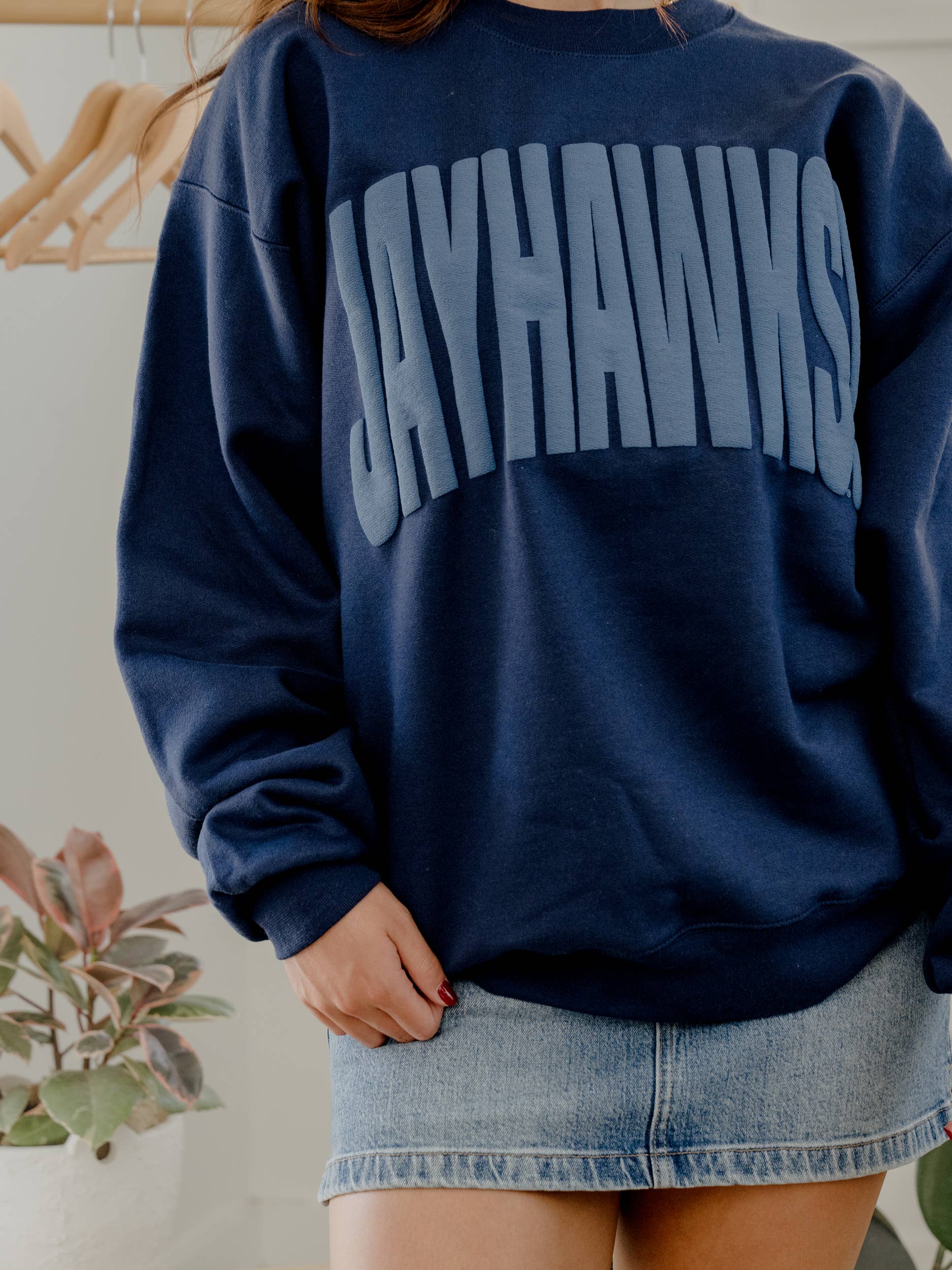 Ku Jayhawks Mono Puff Ink Navy Sweatshirt T-Shirts, Hoodie | PodTeesHub.com