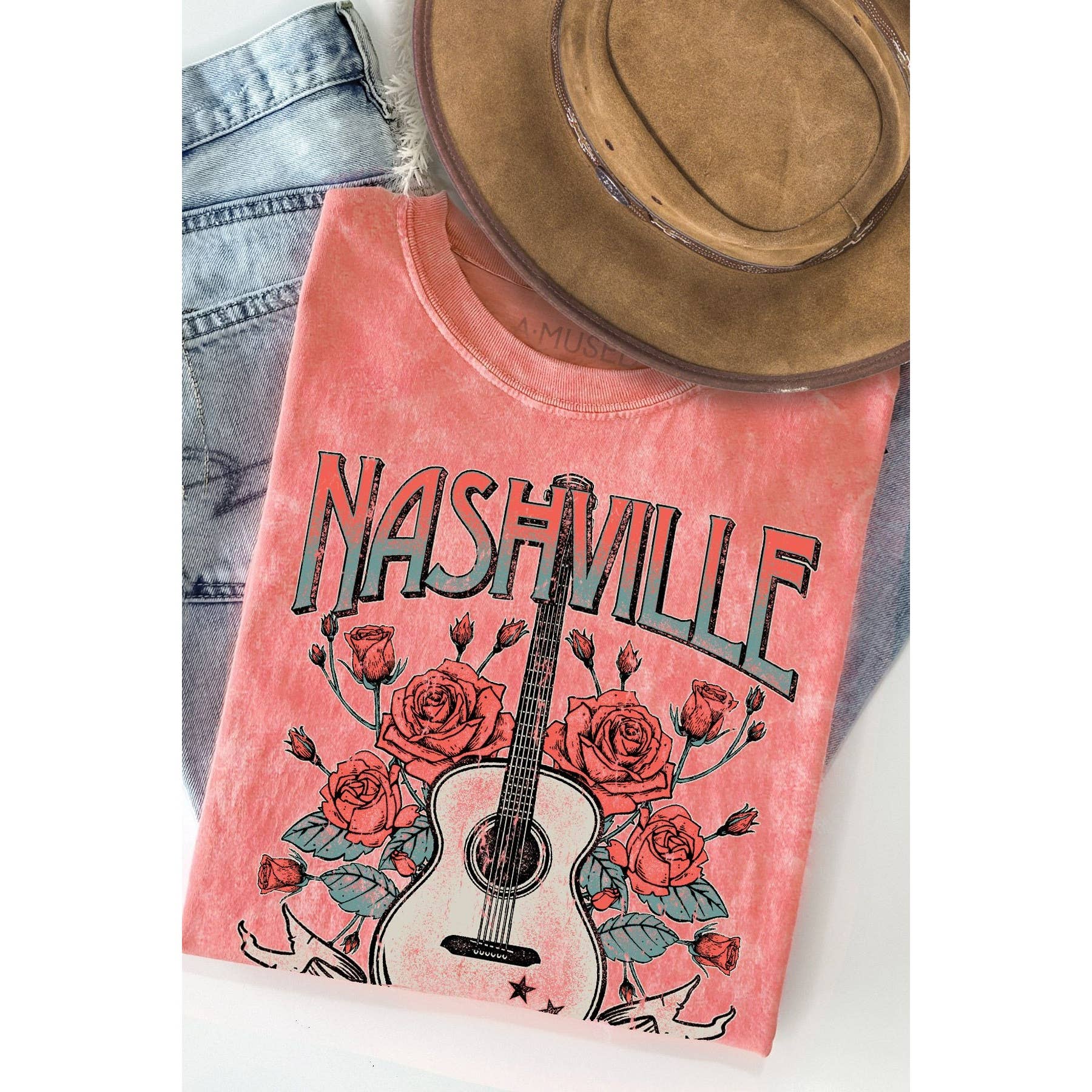 Nashville Music City Summer T-Shirt - Vintage Mineral Wash Hoodie, Sweatshirt | PodTeesHub.com