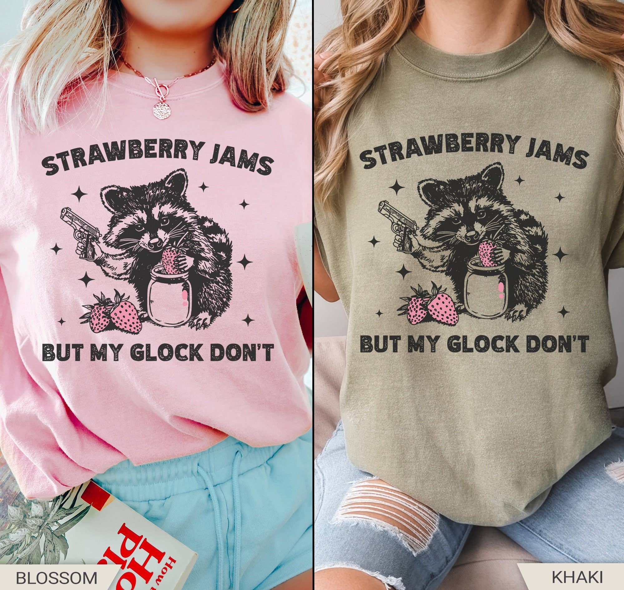 Comfort Colors Funny Raccoon Shirt - Strawberry Jams Meme Hoodie, Sweatshirt | PodTeesHub.com