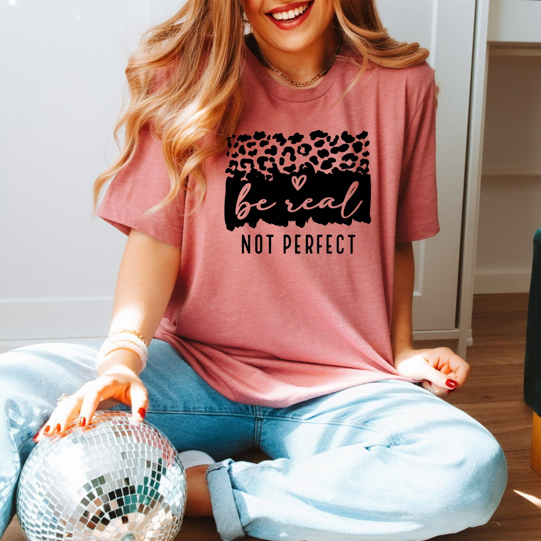 New Christian Be Real Not Perfect Mauve Bella Graphic Tee Hoodie, Sweatshirt | PodTeesHub.com