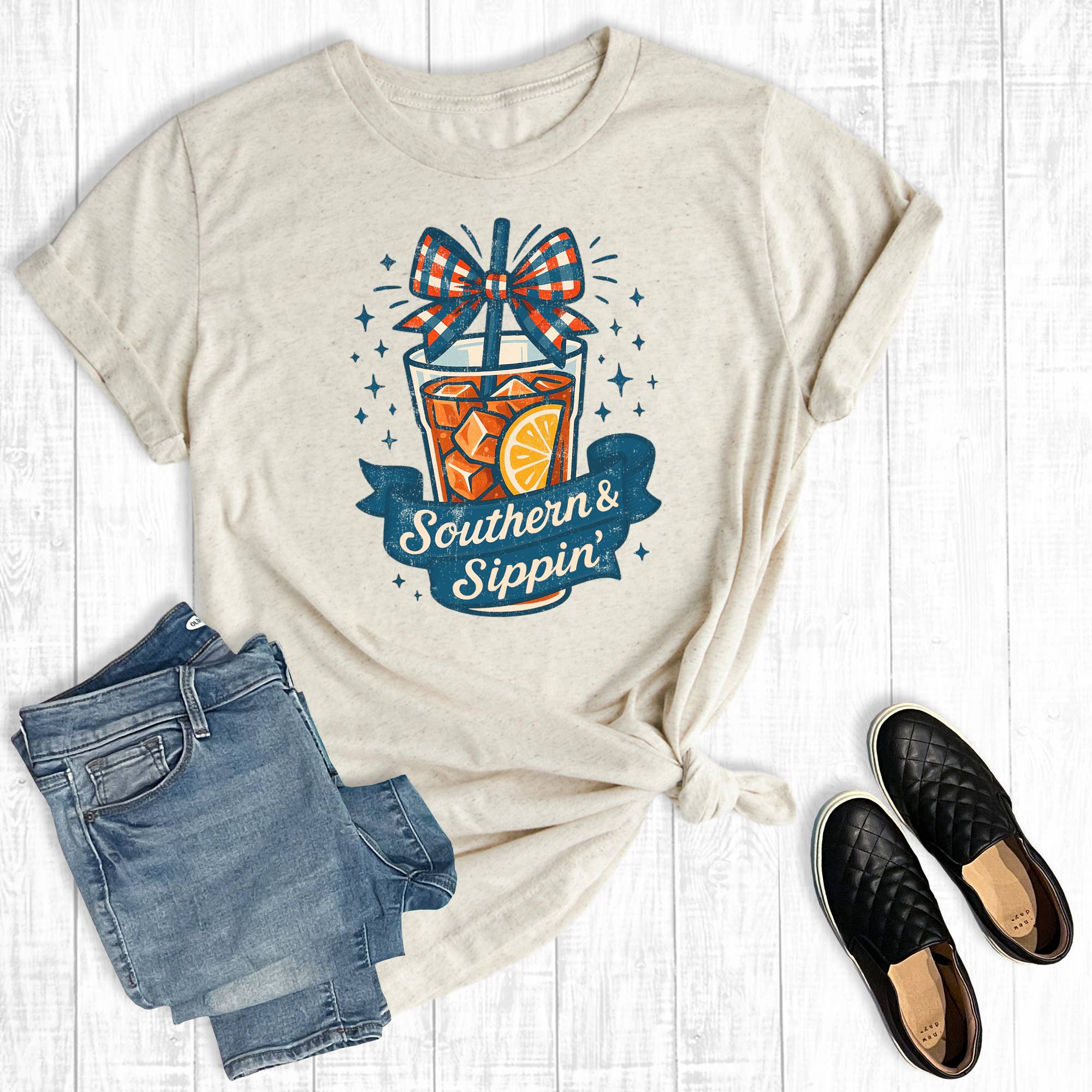 Funny Southern and Sippin' Graphic Tee Hoodie, Sweatshirt | PodTeesHub.com