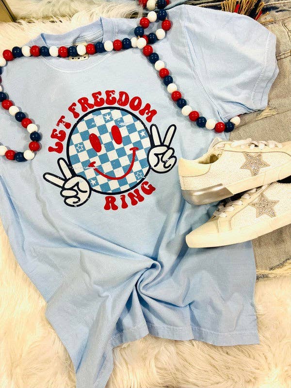 Let Freedom Ring Peace Checkered Happy Tee Hoodie, Sweatshirt | PodTeesHub.com