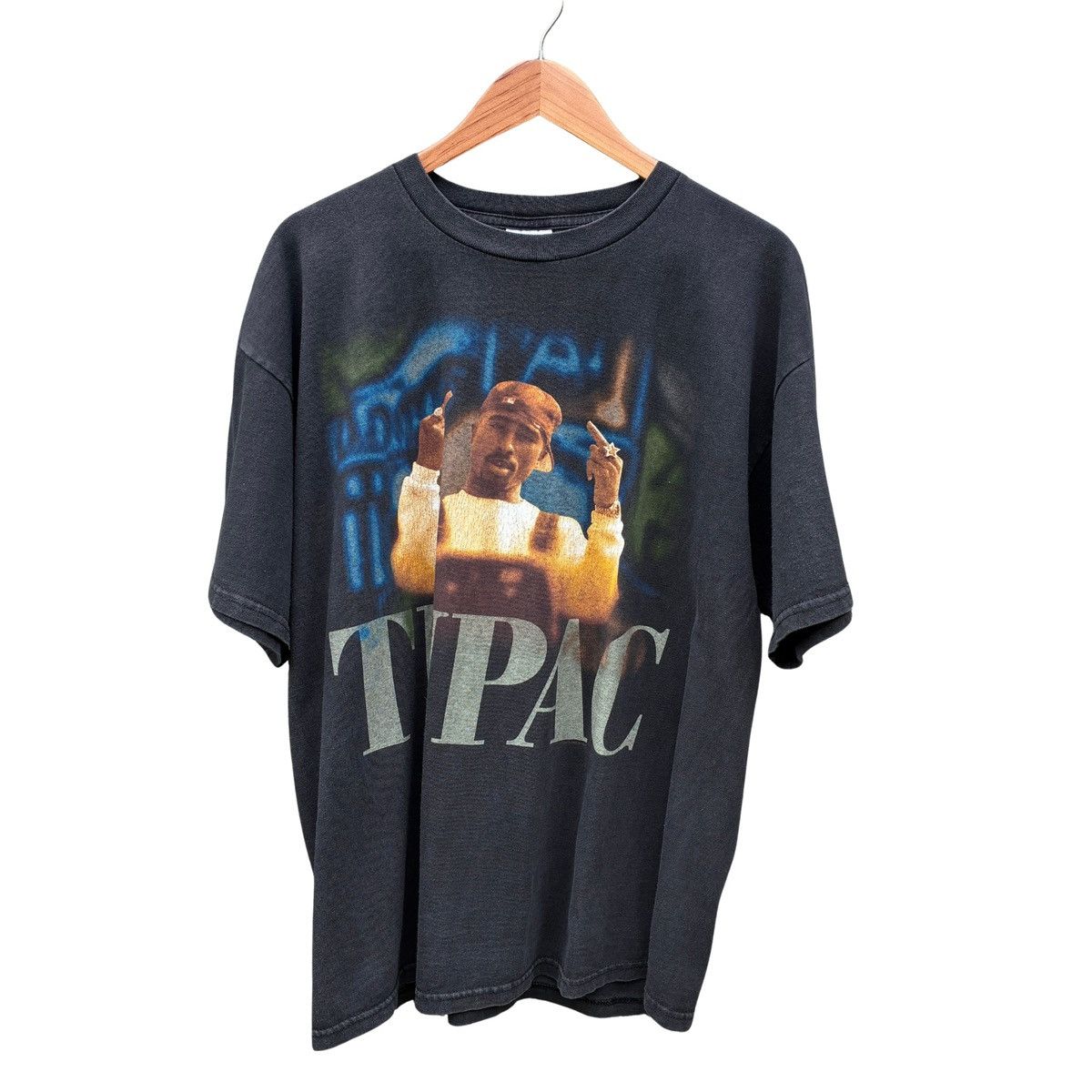 Rap Tees Vintage 1999 Tupac Middle Finger Sharkur Rap Tee Hoodie, Sweatshirt | PodTeesHub.com